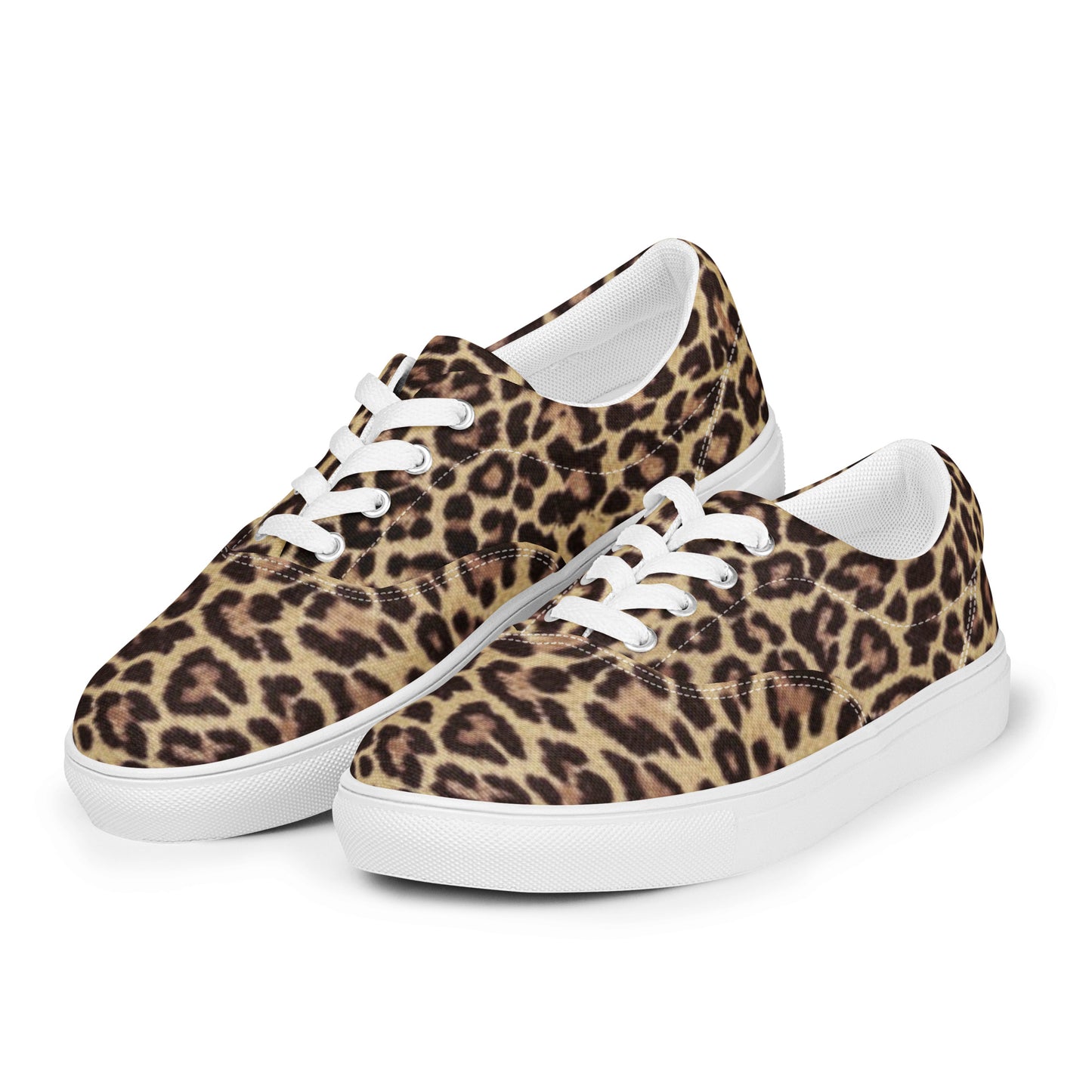 Leopard Men’s Lace-Up Canvas Shoes