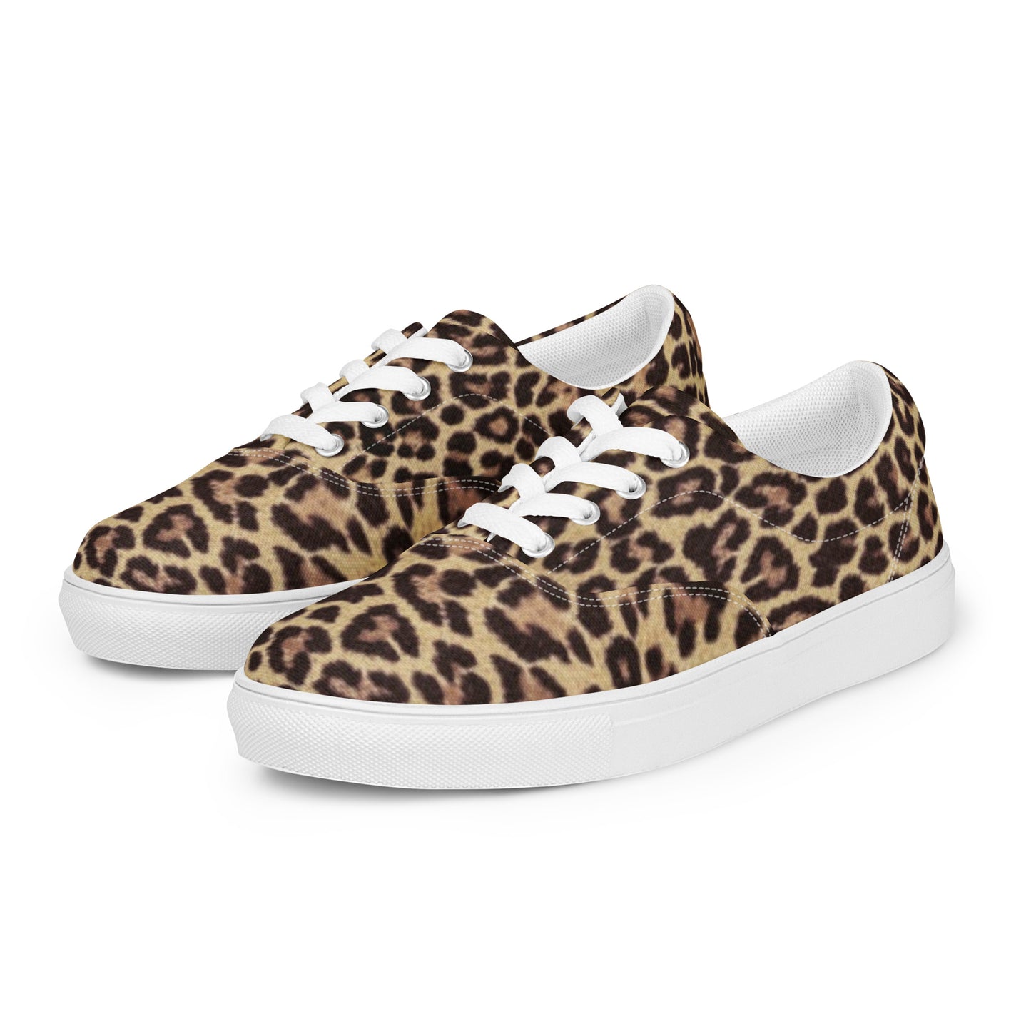 Leopard Men’s Lace-Up Canvas Shoes