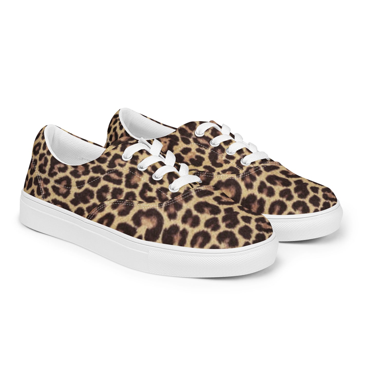 Leopard Men’s Lace-Up Canvas Shoes