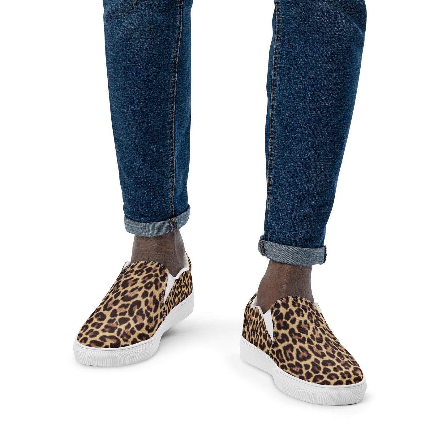 Leopard Men’s Slip-On Canvas Shoes