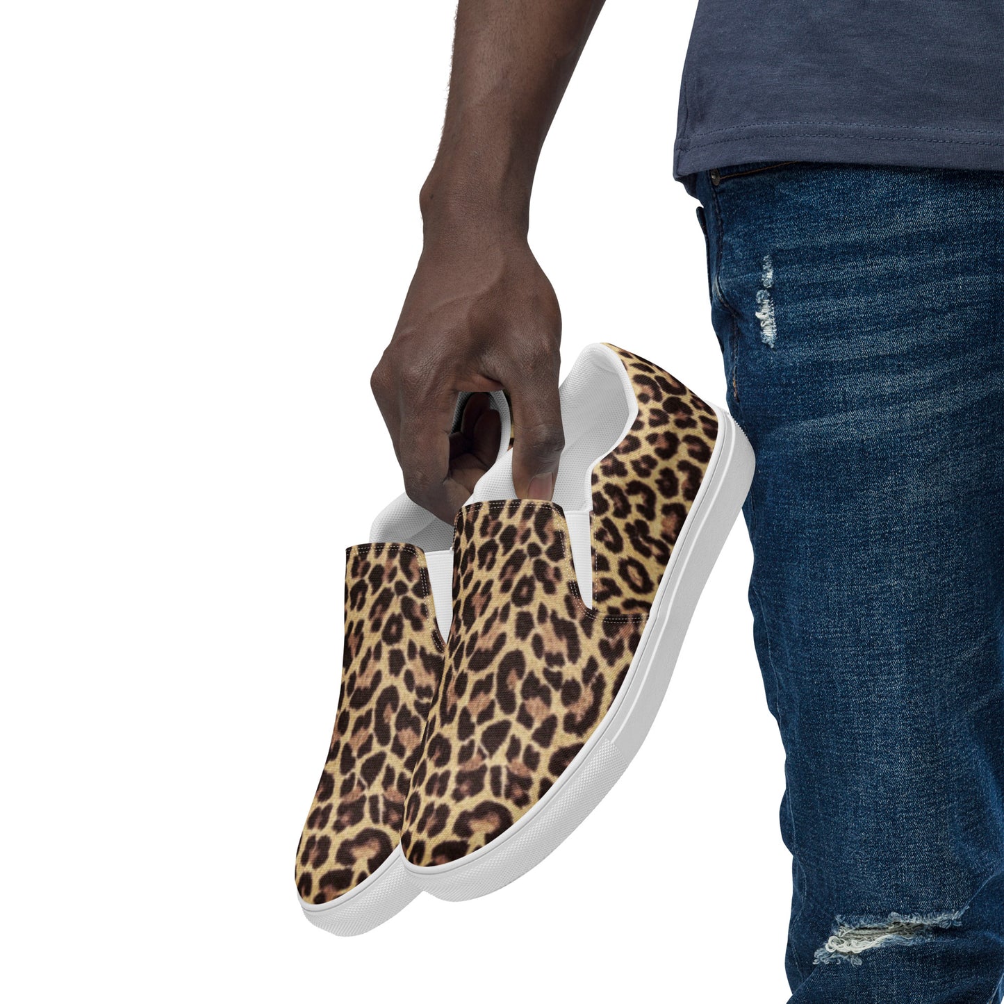 Leopard Men’s Slip-On Canvas Shoes