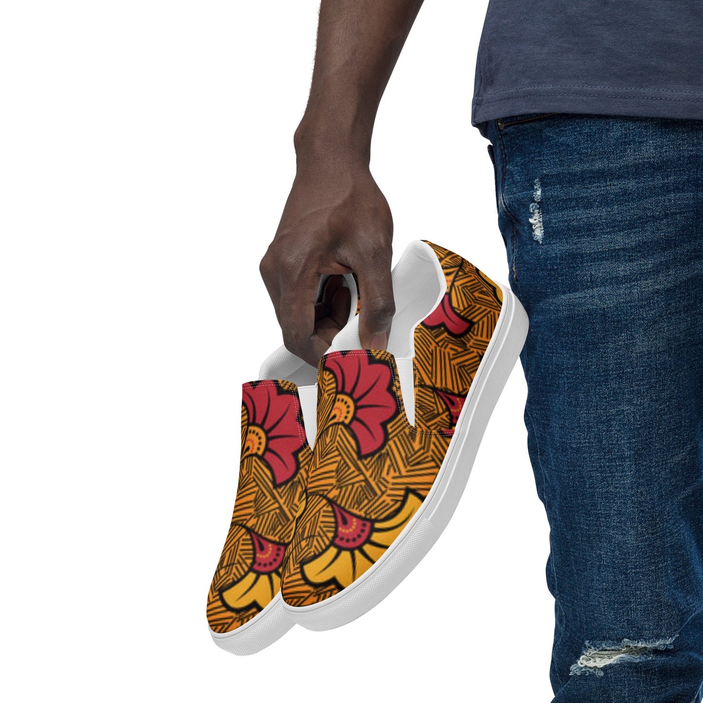 Ankara Men’s Slip-On Canvas Shoes