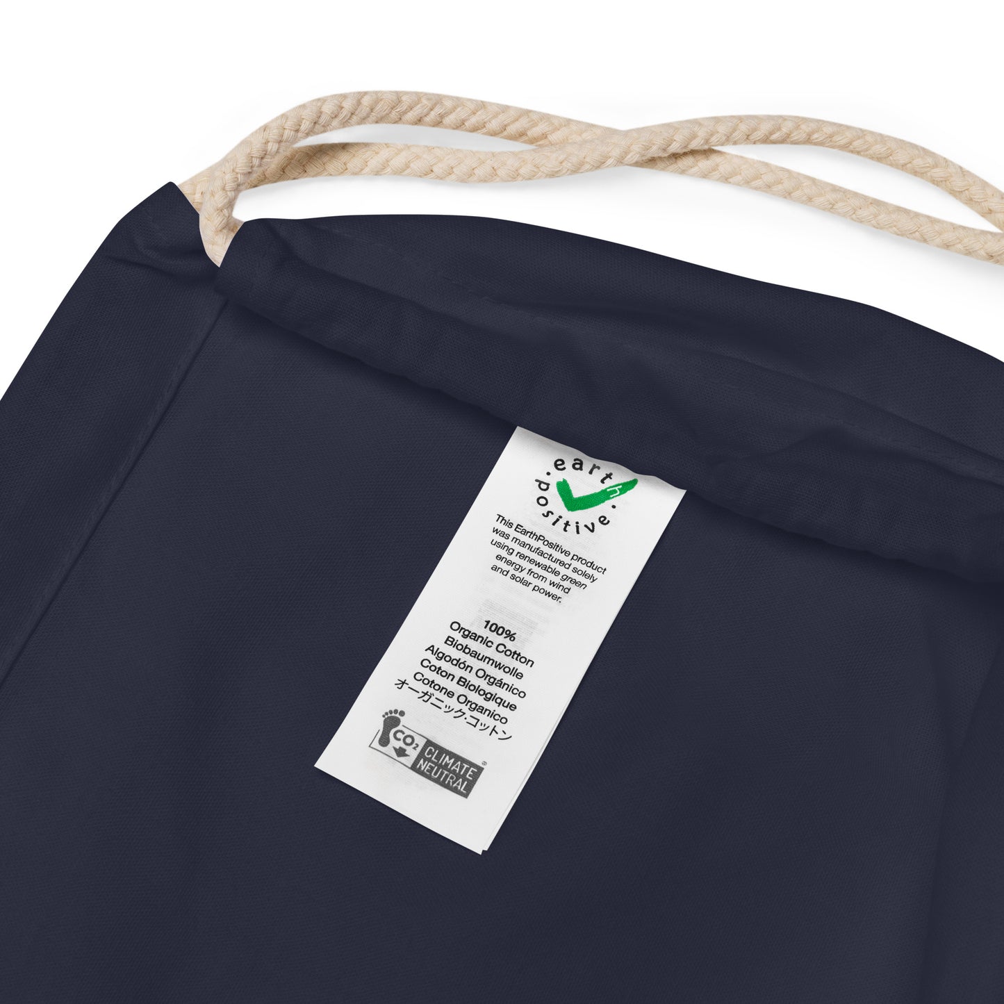 GEWC UK Embroidered Organic Cotton Drawstring Bag