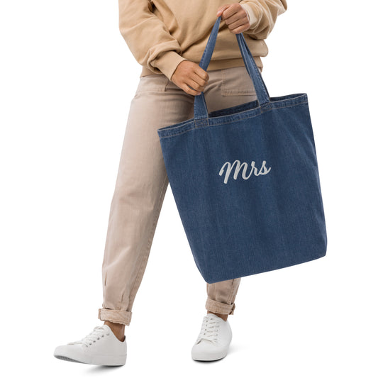 Mrs Organic Denim Tote Bag