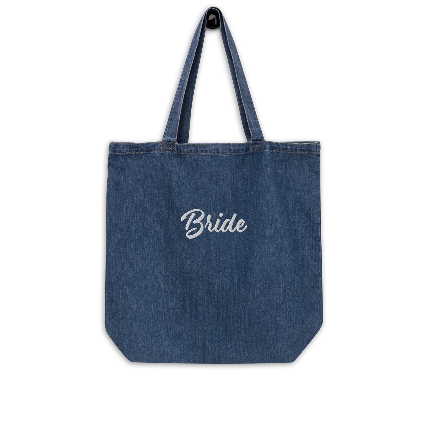 Bride Embroidered Organic Denim Tote Bag