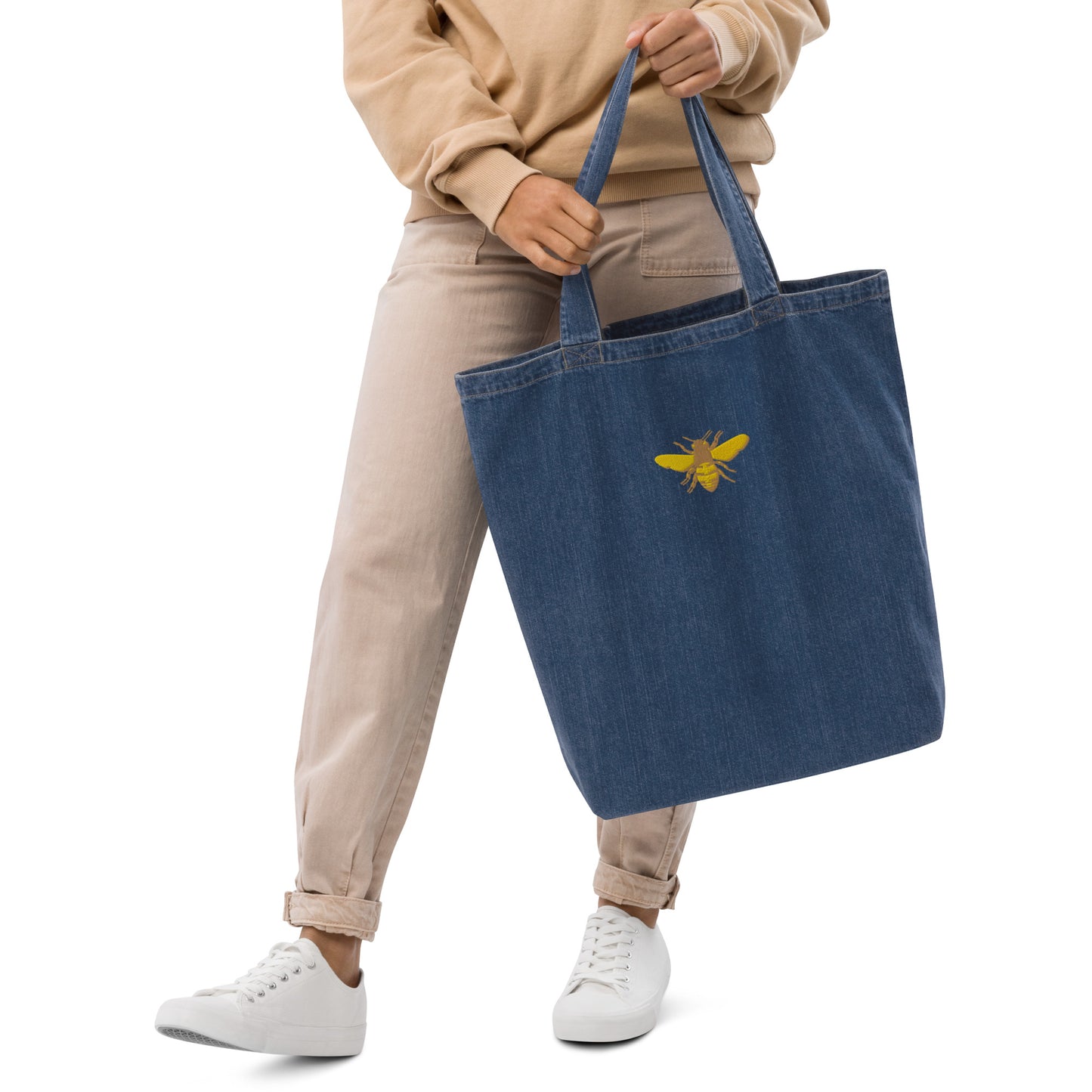 Bee Organic Denim Tote Bag