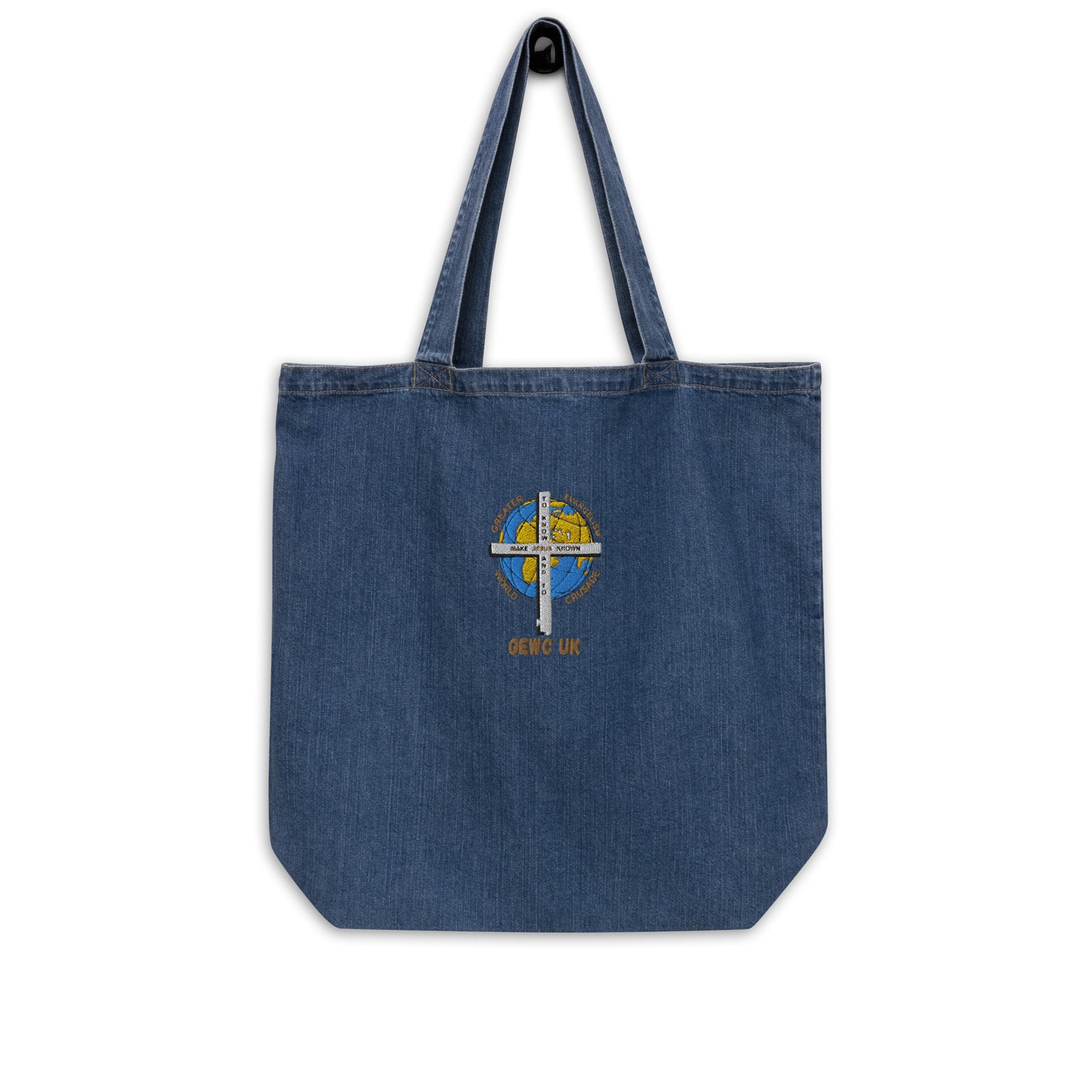 GEWC UK Embroidered Organic Denim Tote Bag