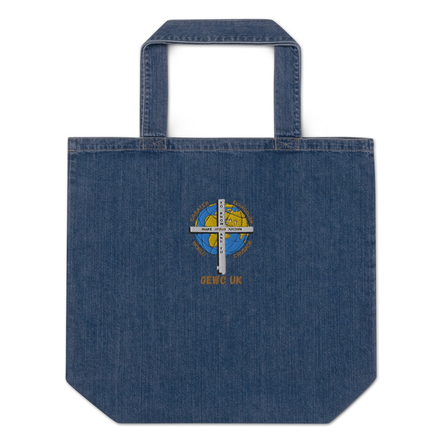 GEWC UK Embroidered Organic Denim Tote Bag