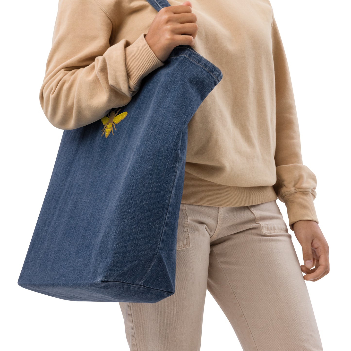 Bee Organic Denim Tote Bag