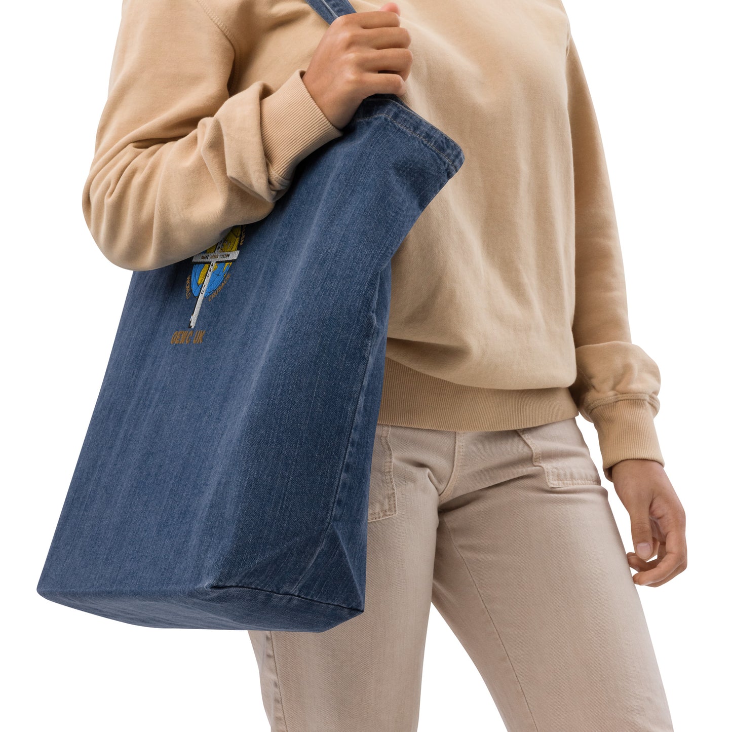 GEWC UK Embroidered Organic Denim Tote Bag