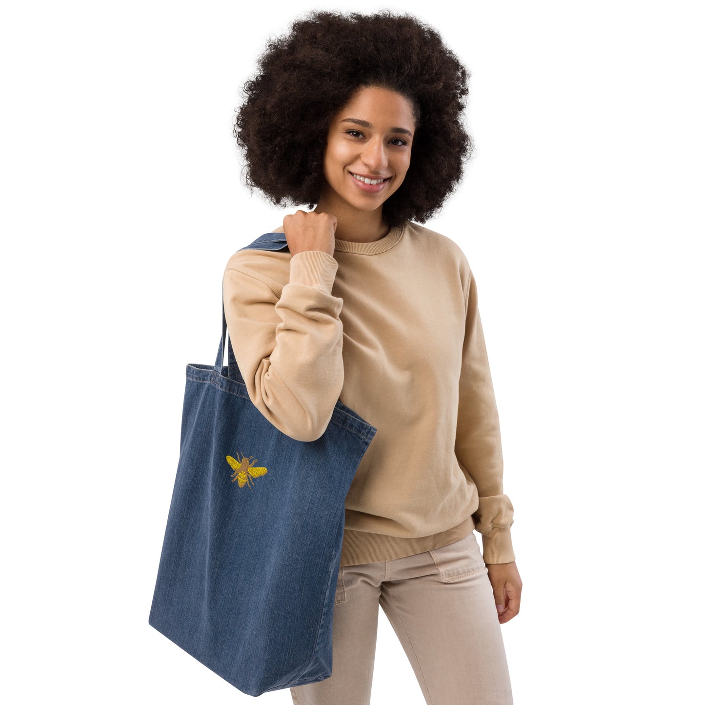 Bee Organic Denim Tote Bag