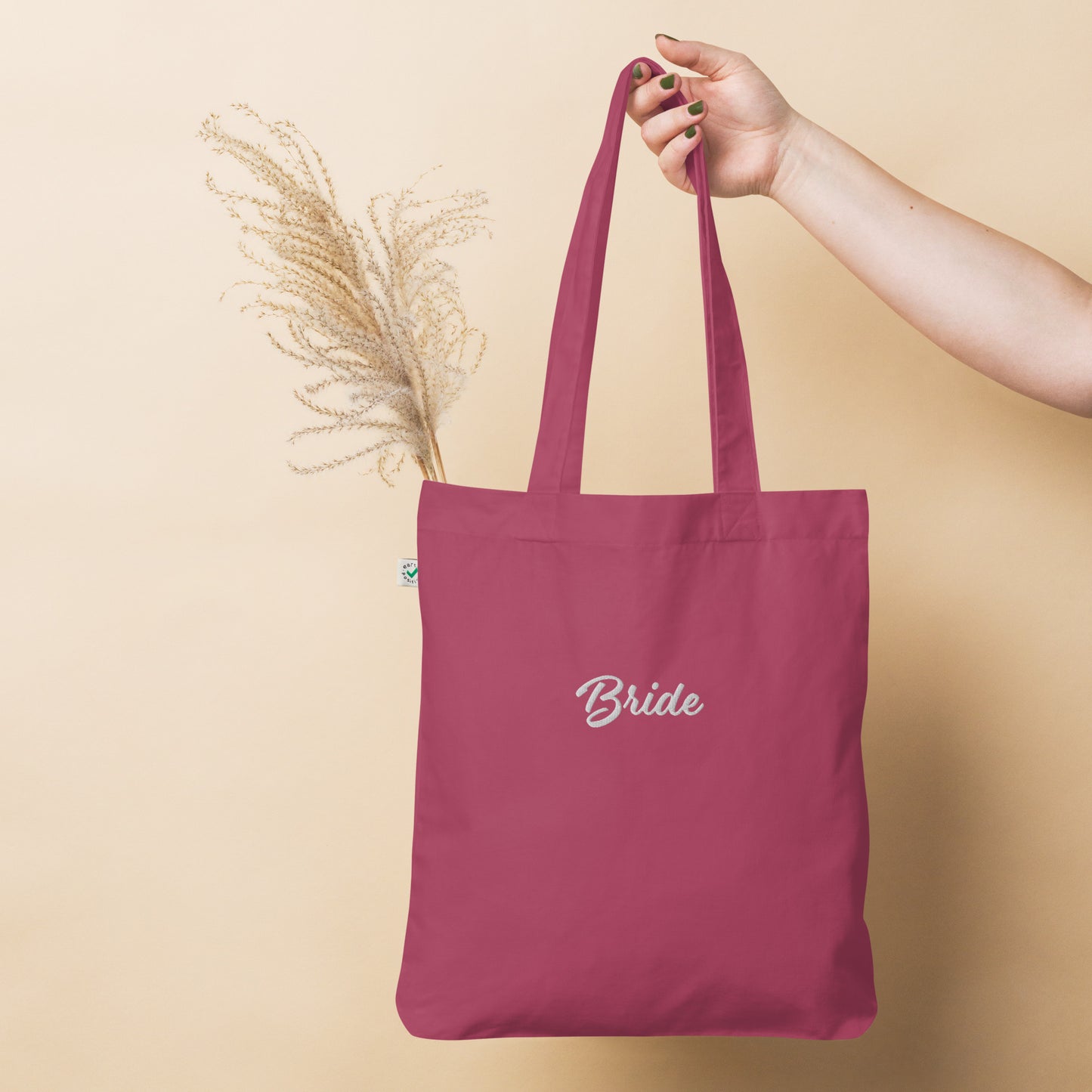 Bride Embroidered Organic Fashion Tote Bag