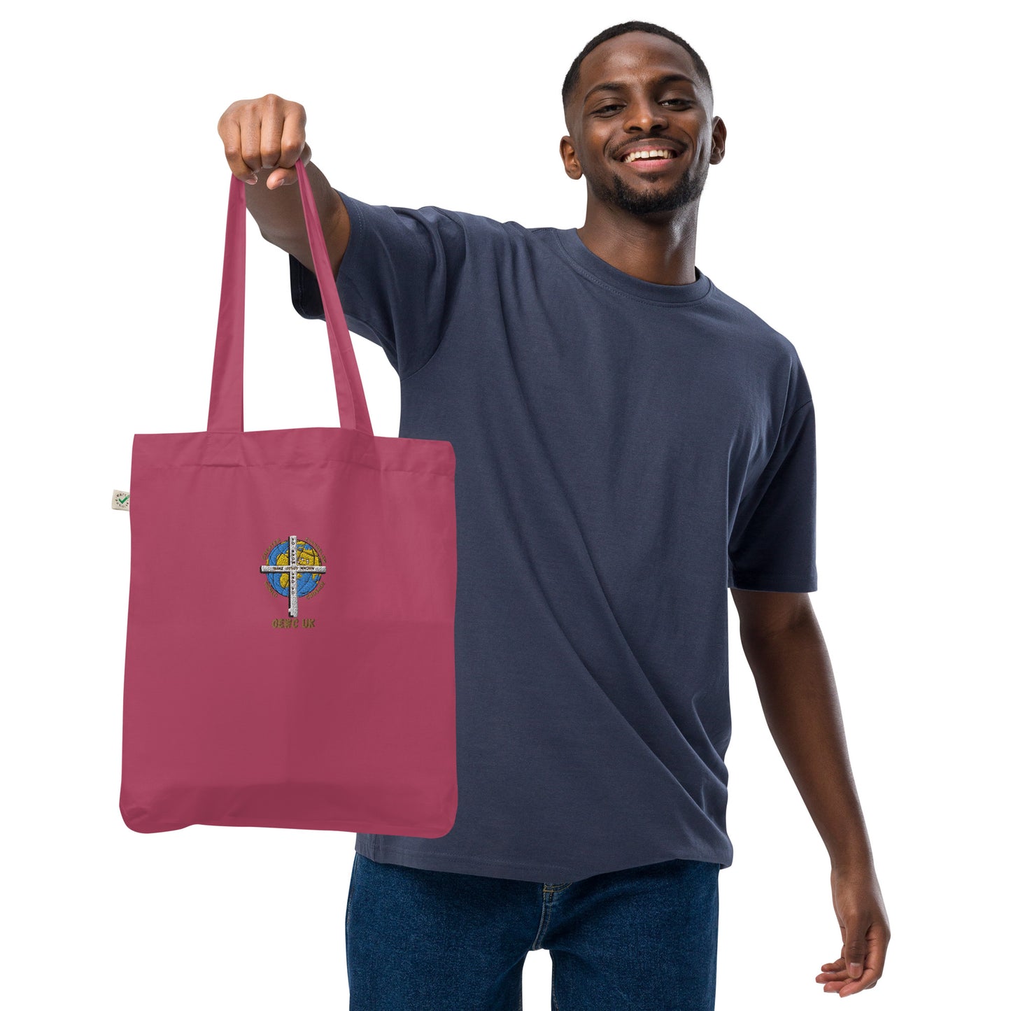 GEWC UK Embroidered Organic fashion tote bag