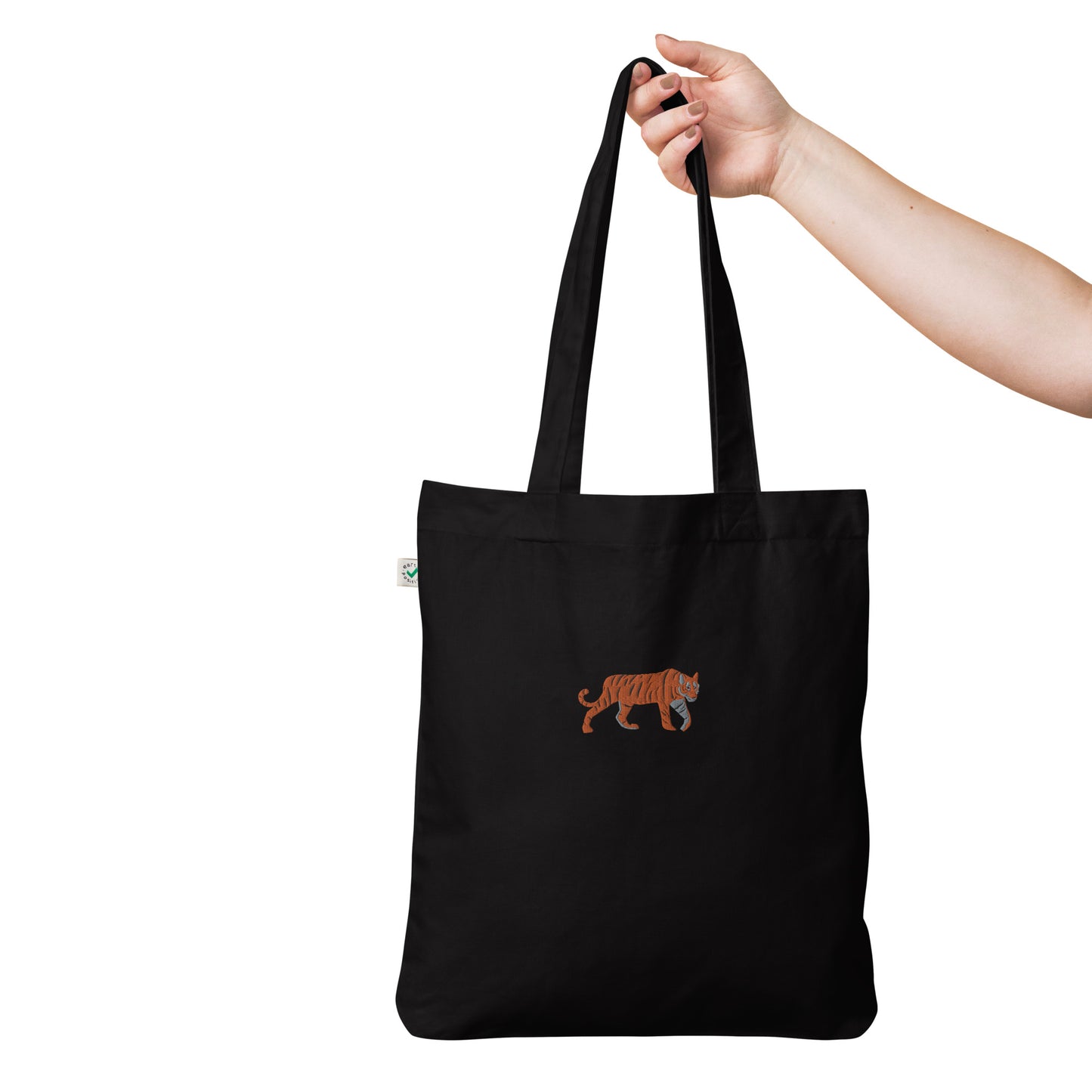 Tiger Embroidered Tote Bag