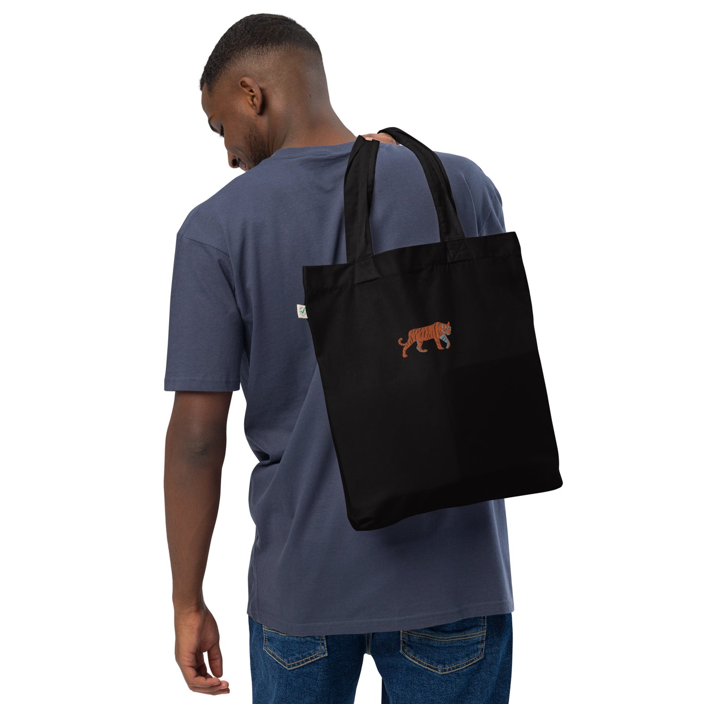 Tiger Embroidered Tote Bag