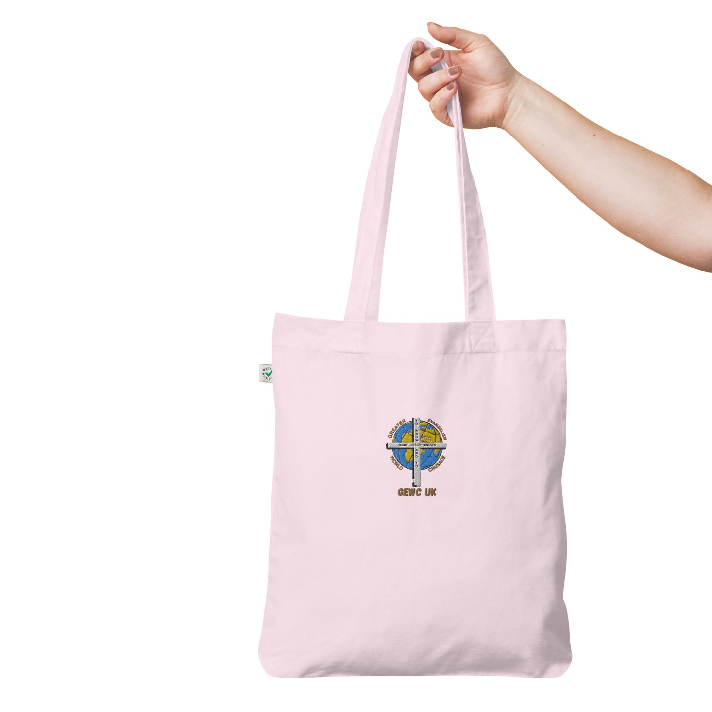 GEWC UK Embroidered Organic fashion tote bag