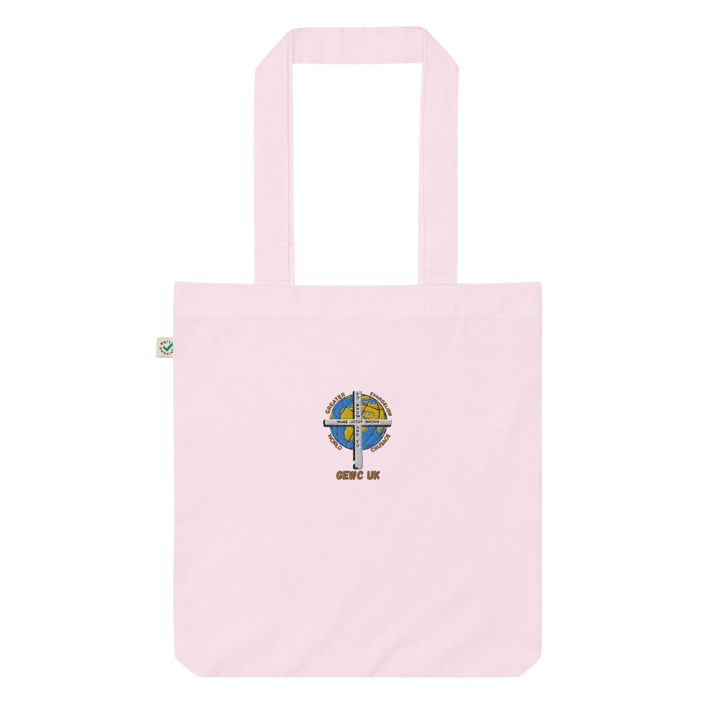 GEWC UK Embroidered Organic fashion tote bag