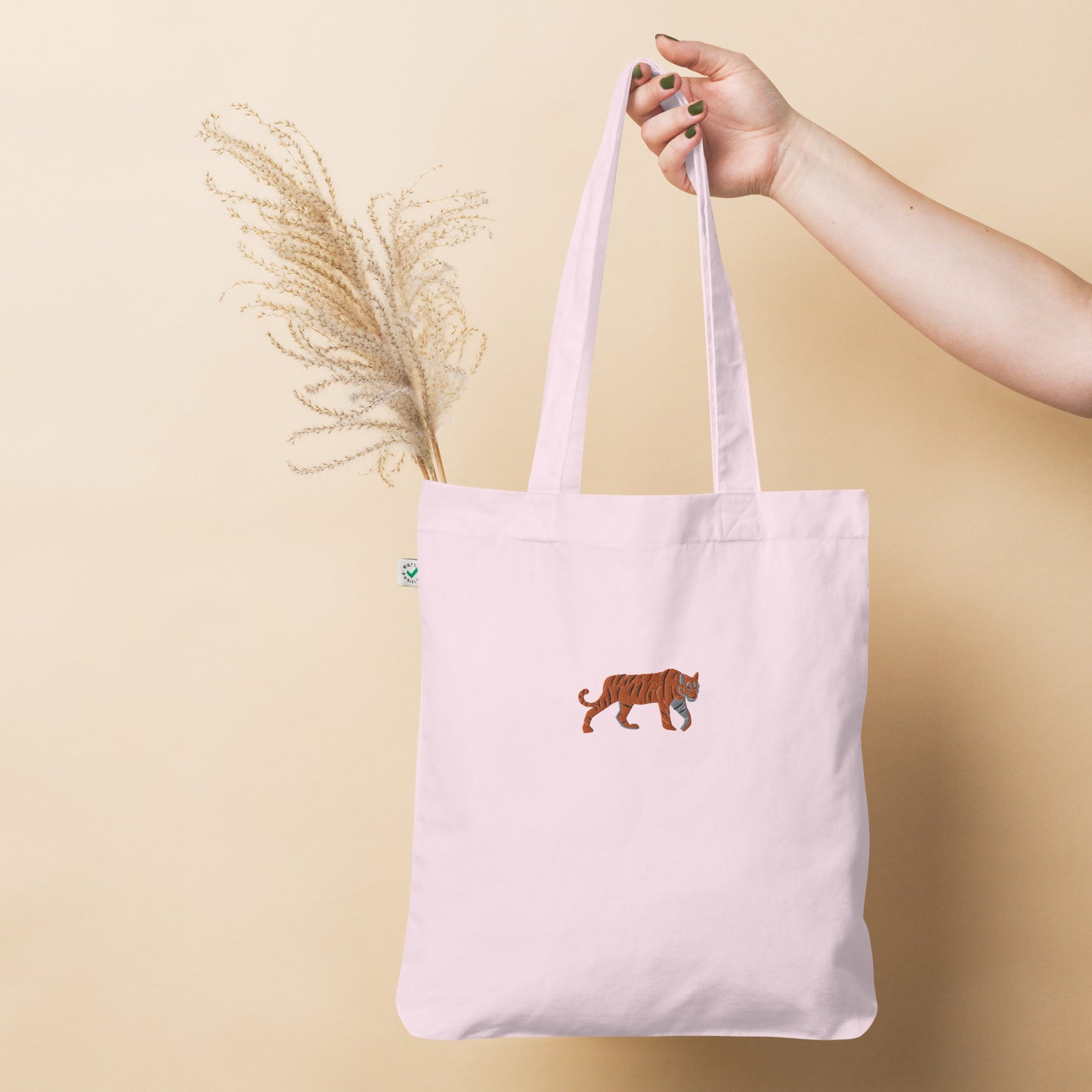 Tiger Embroidered Tote Bag