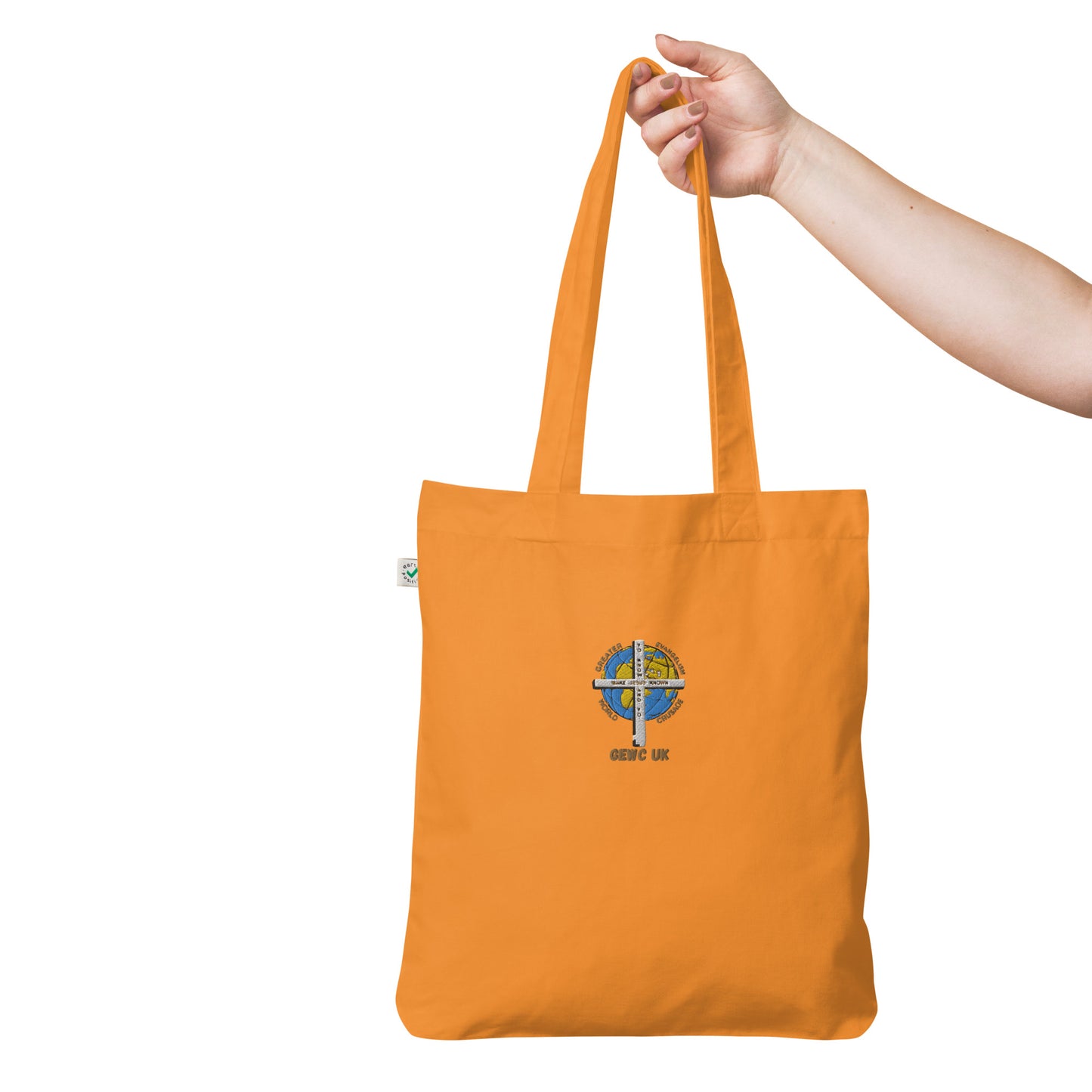 GEWC UK Embroidered Organic fashion tote bag