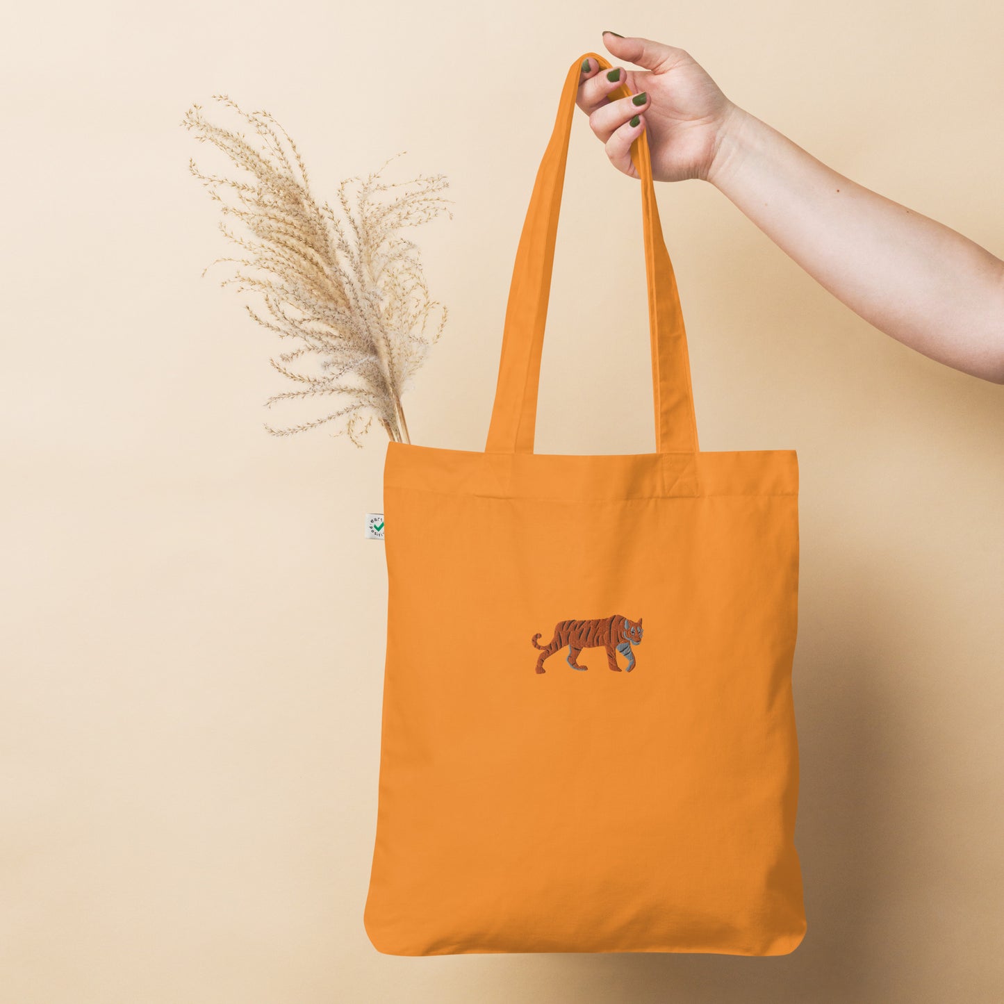 Tiger Embroidered Tote Bag