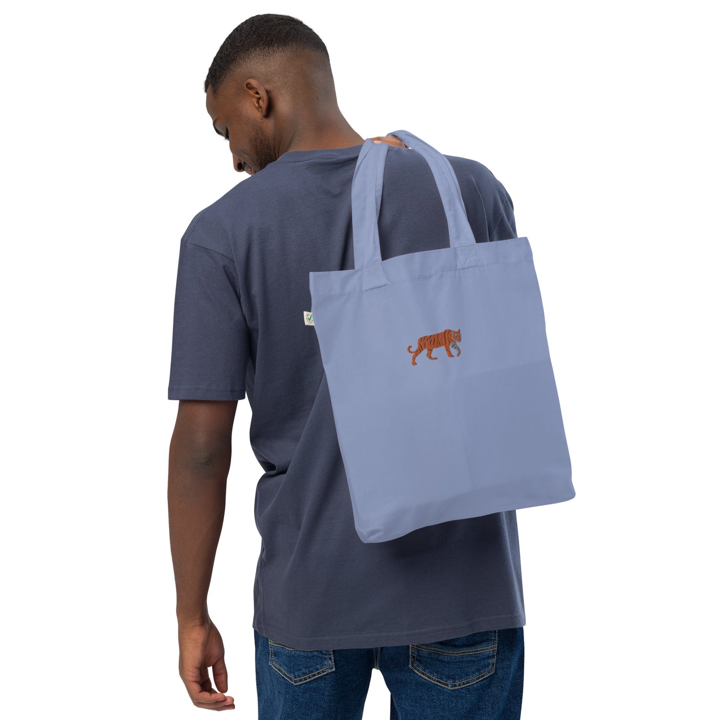Tiger Embroidered Tote Bag