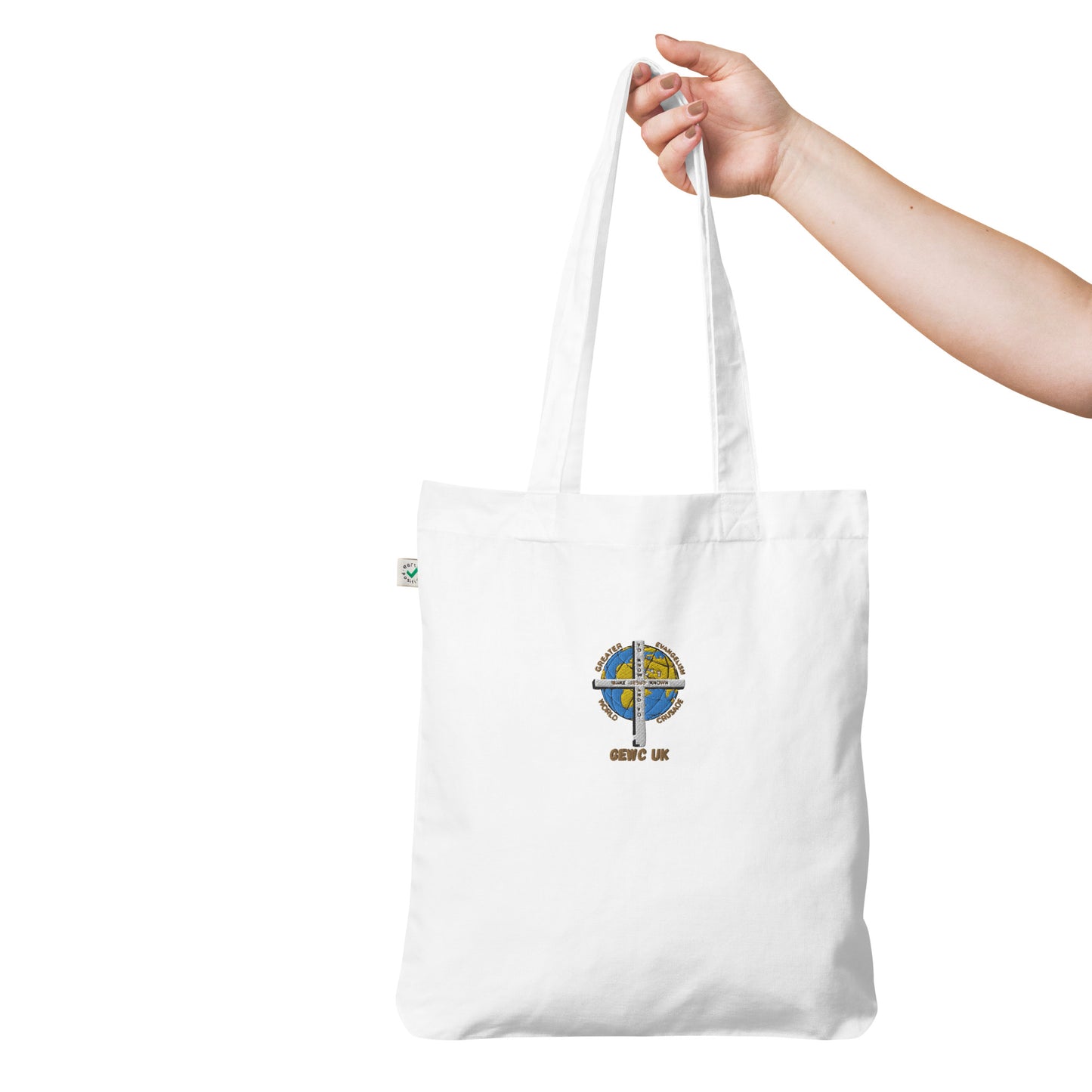 GEWC UK Embroidered Organic fashion tote bag