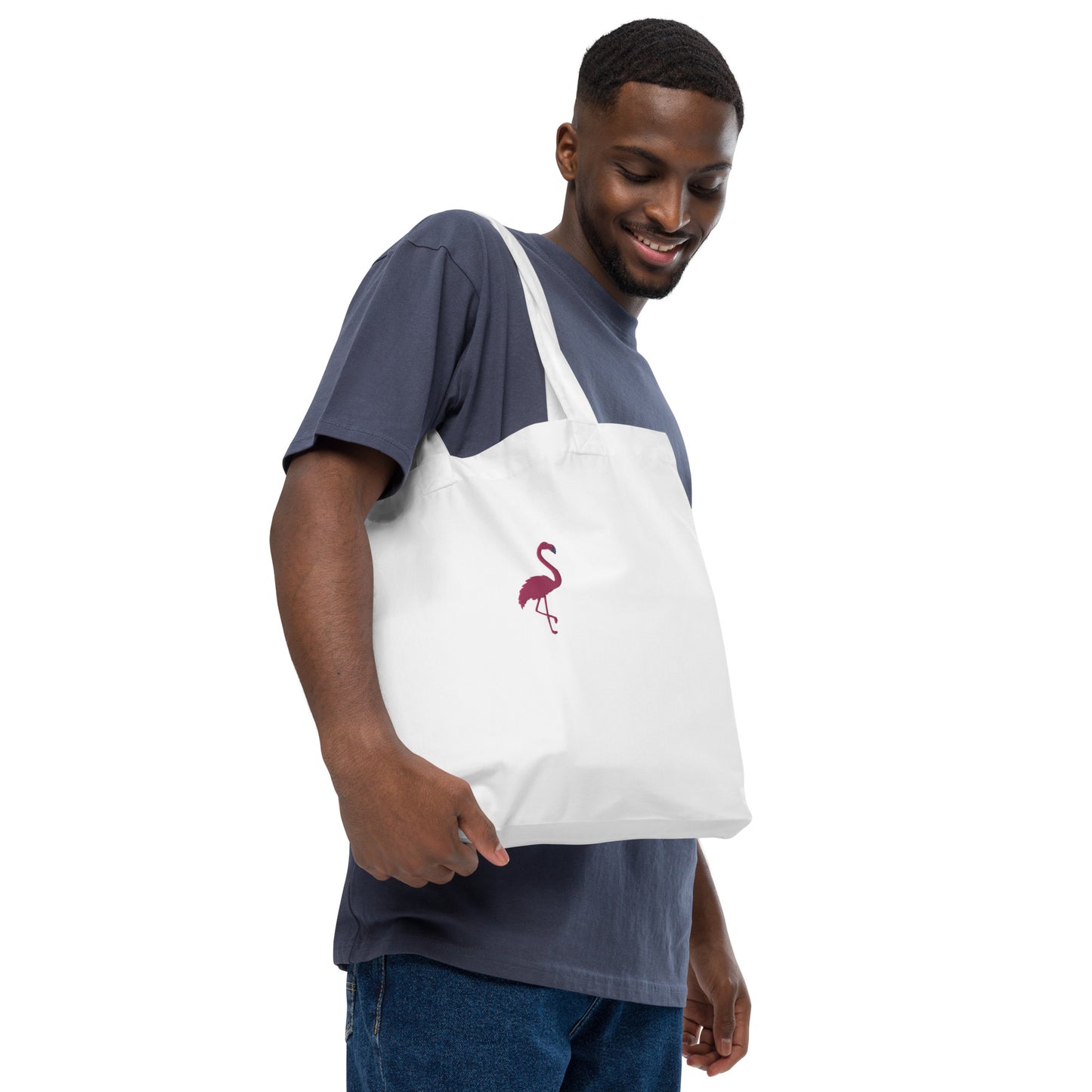 Flamingo Embroidered Tote Bag