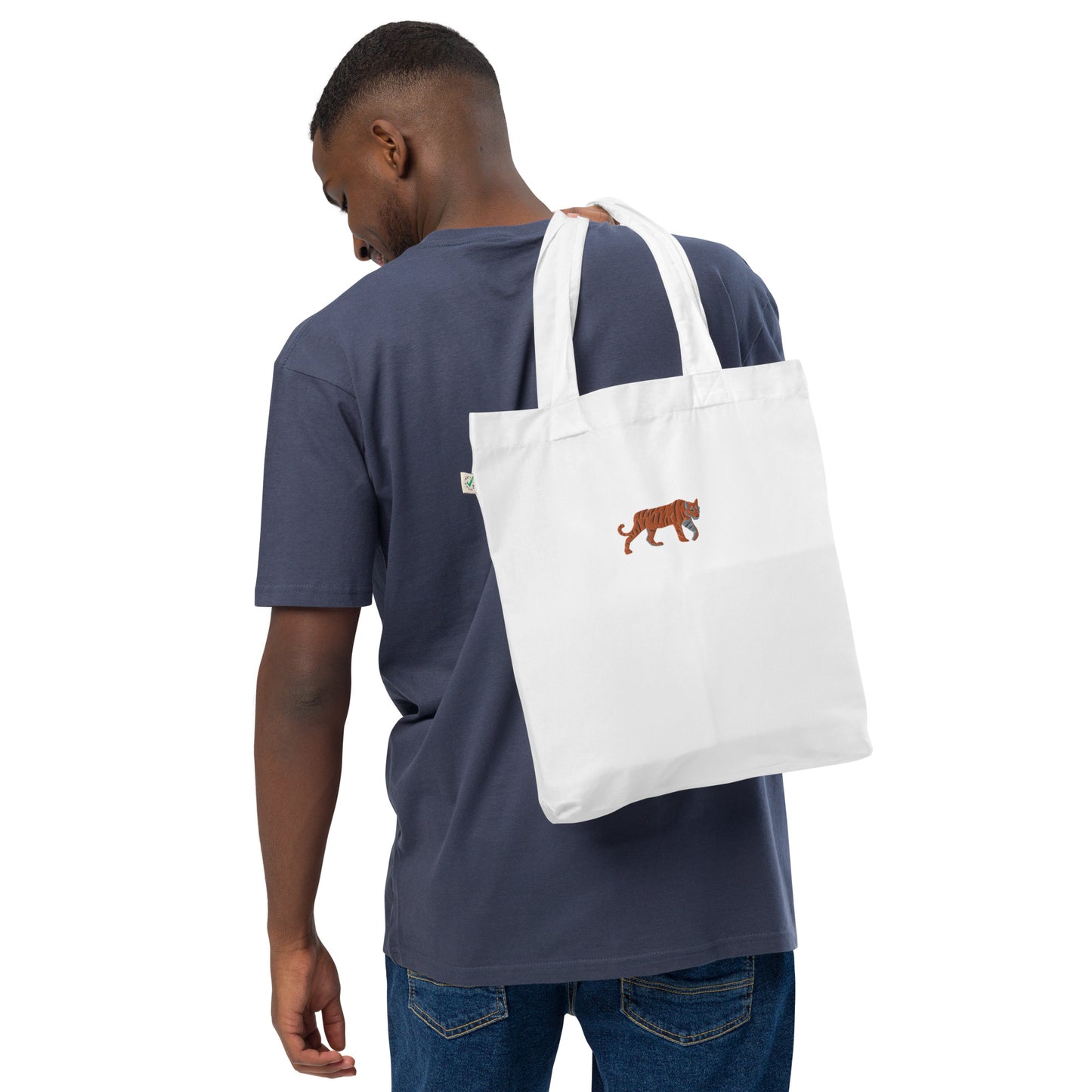 Tiger Embroidered Tote Bag