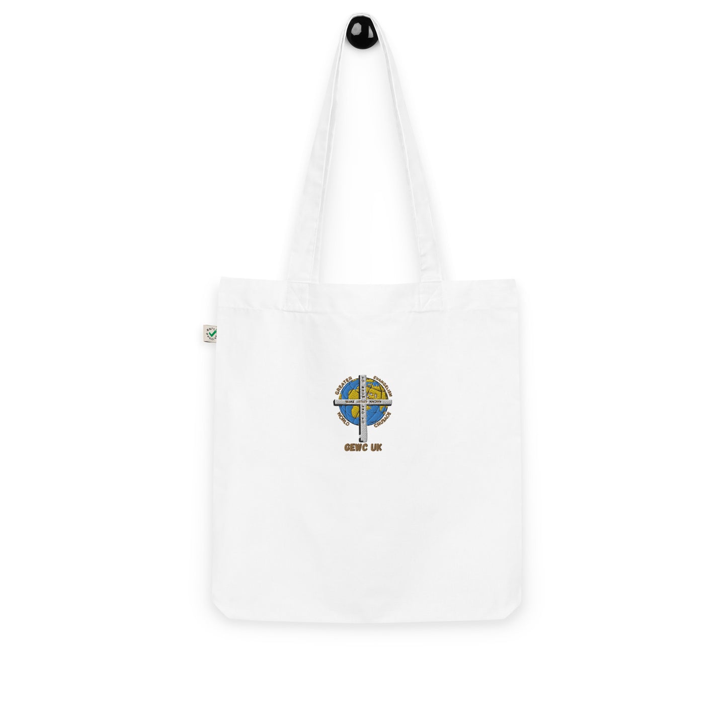 GEWC UK Embroidered Organic fashion tote bag