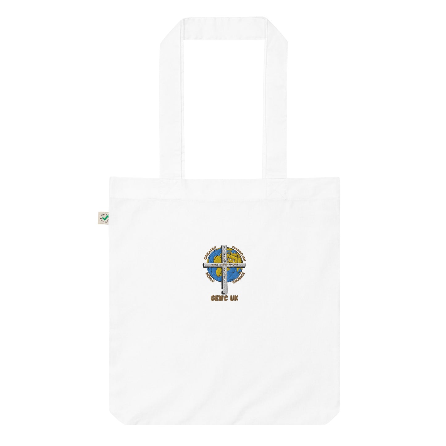 GEWC UK Embroidered Organic fashion tote bag