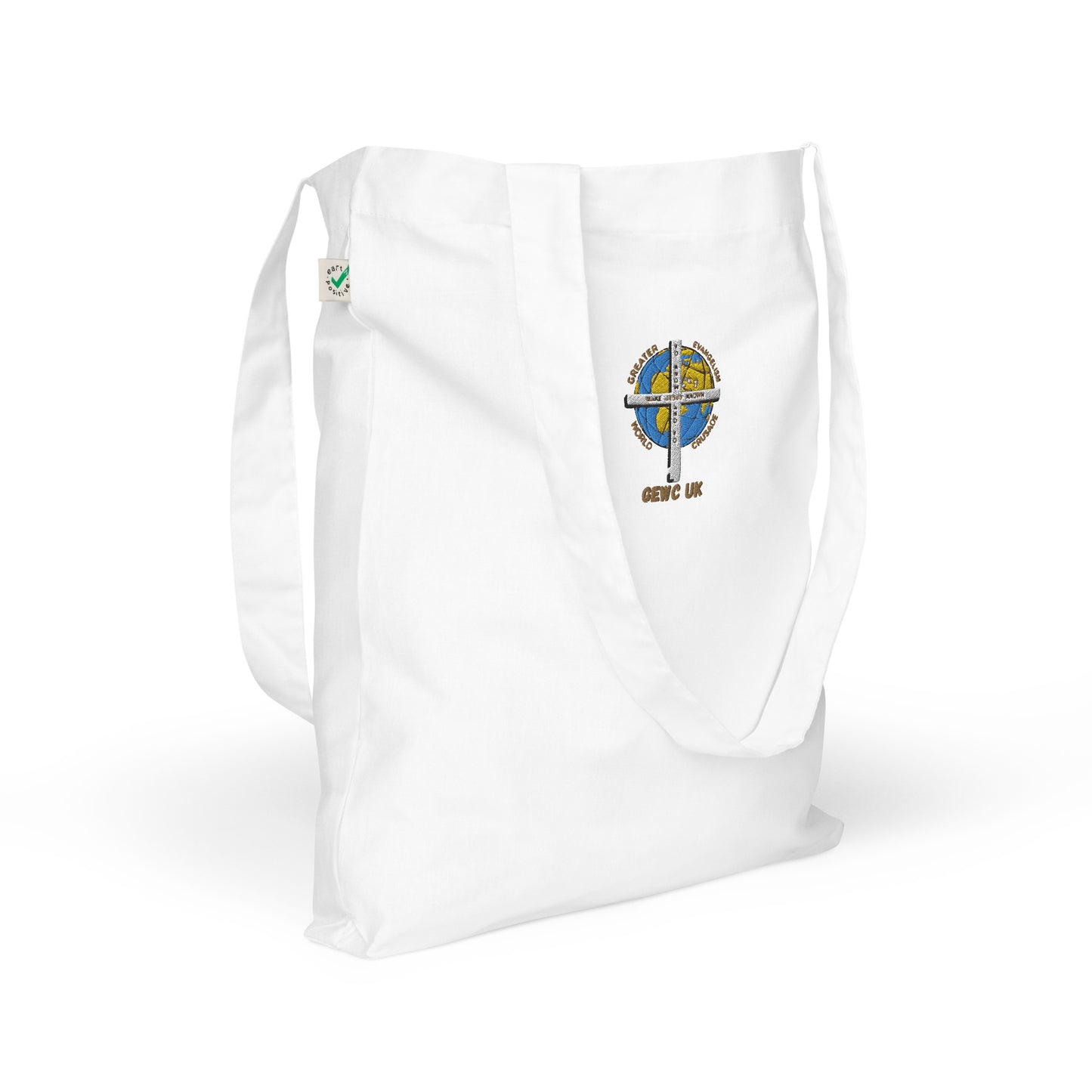 GEWC UK Embroidered Organic fashion tote bag