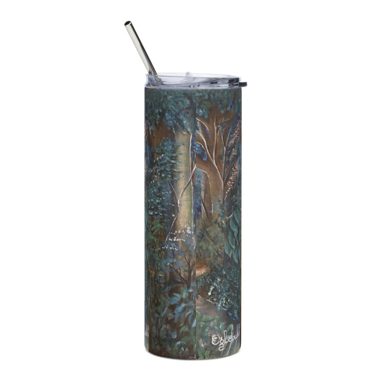 Crossing Stream In Lush Rainforest Art Print Stainless Steel Tumbler