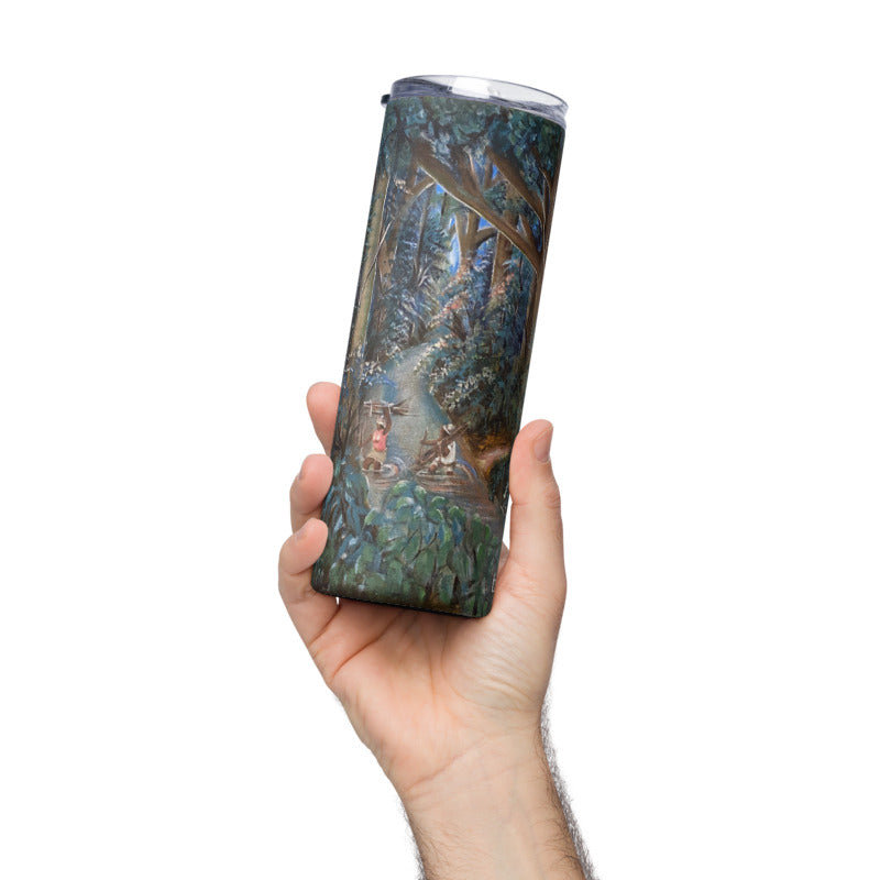 Crossing Stream In Lush Rainforest Art Print Stainless Steel Tumbler