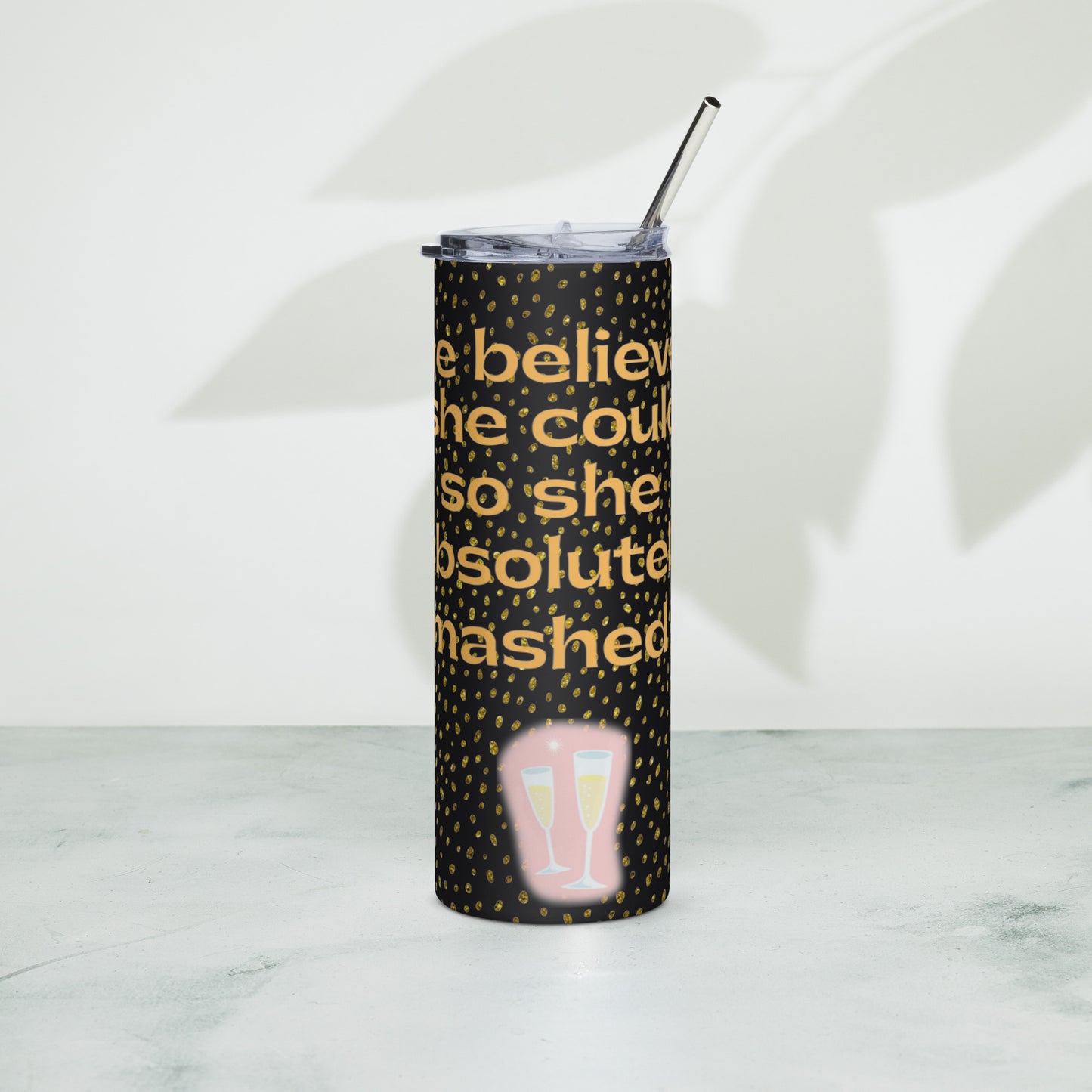 She Believed She Could So She Stainless steel tumbler