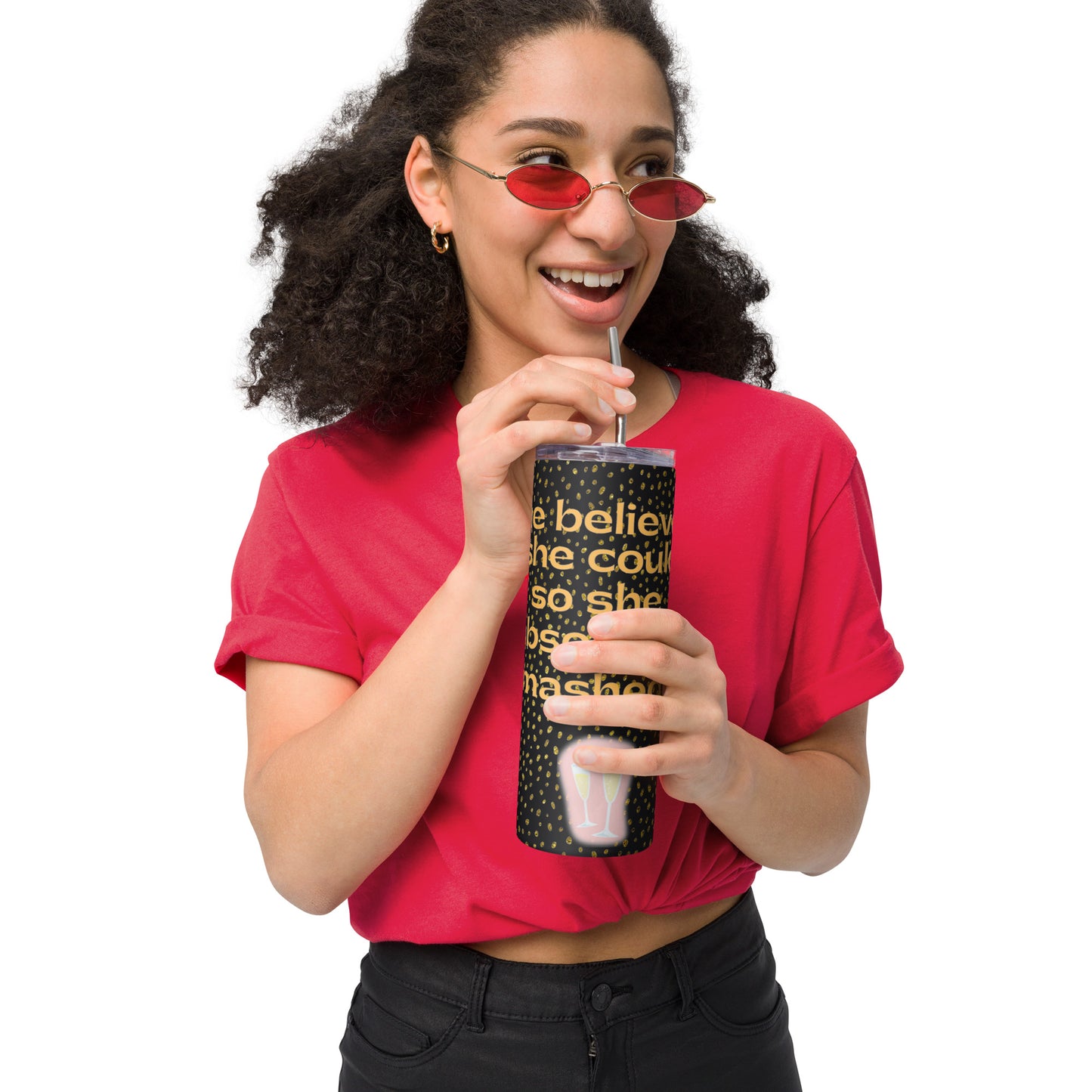 She Believed She Could So She Stainless steel tumbler