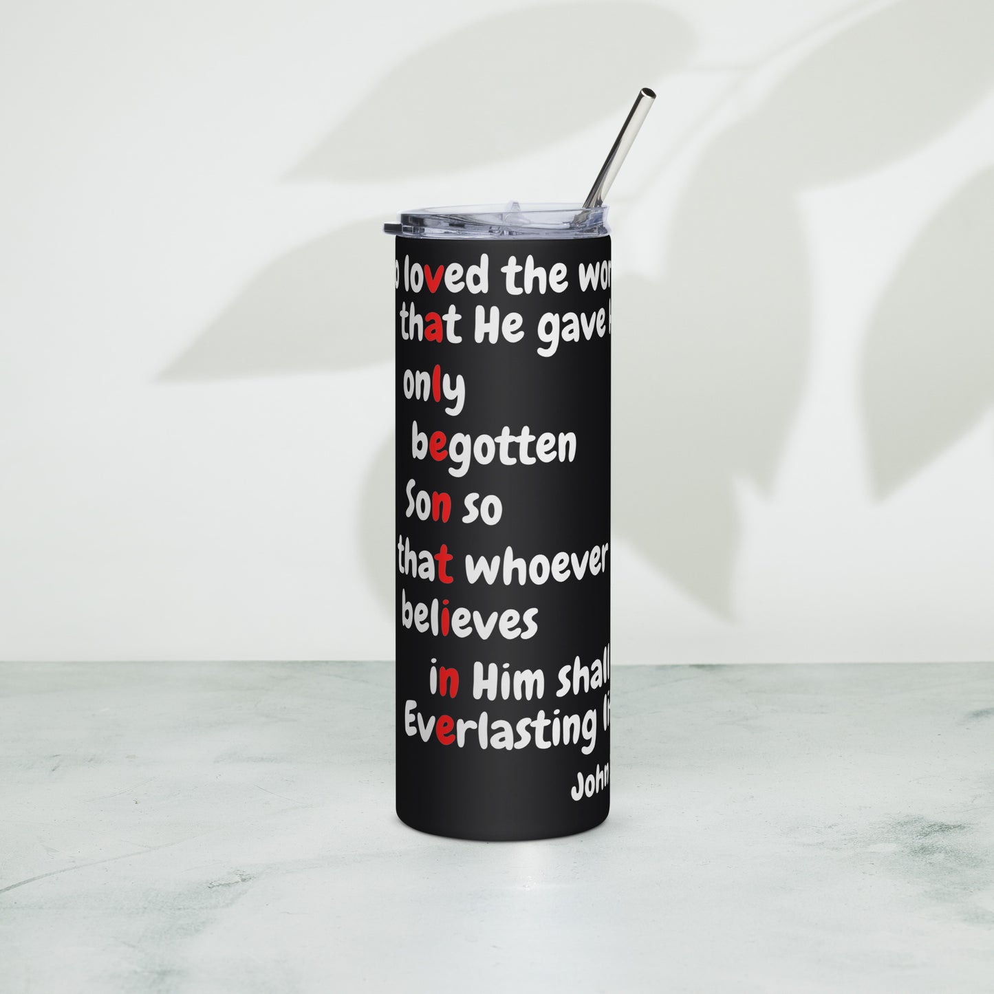 Valentine John 3:16 Stainless steel tumbler