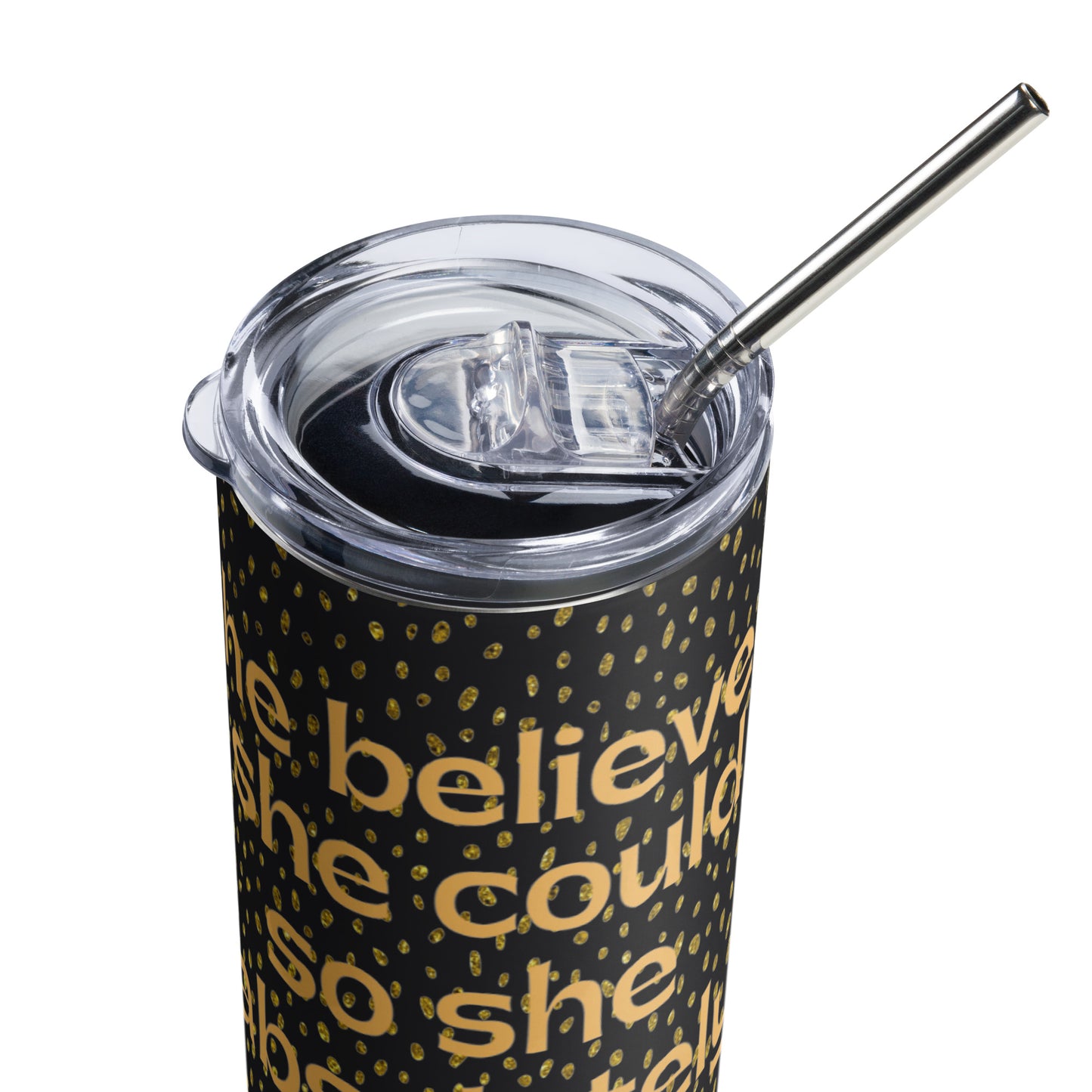 She Believed She Could So She Stainless steel tumbler