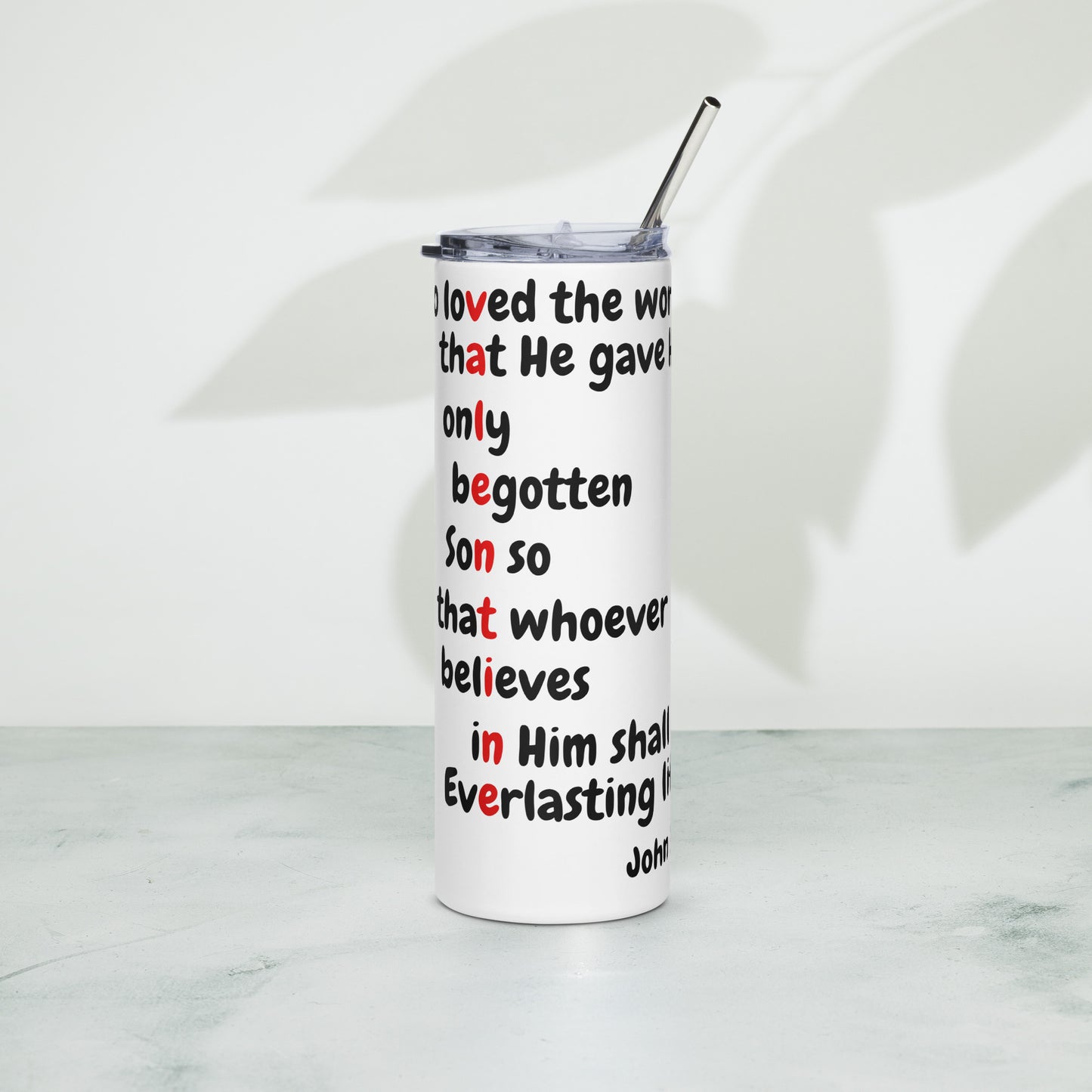 Valentine John 3:16 Stainless steel tumbler