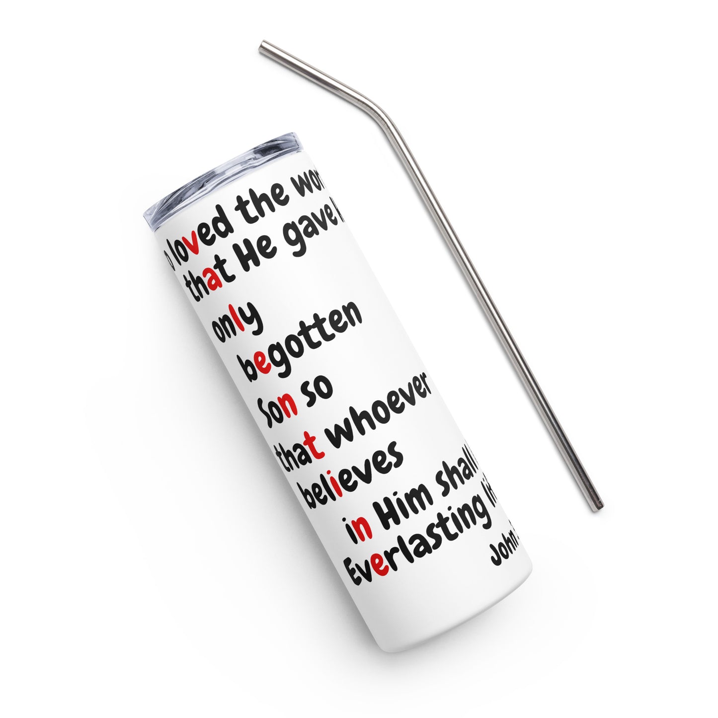 Valentine John 3:16 Stainless steel tumbler