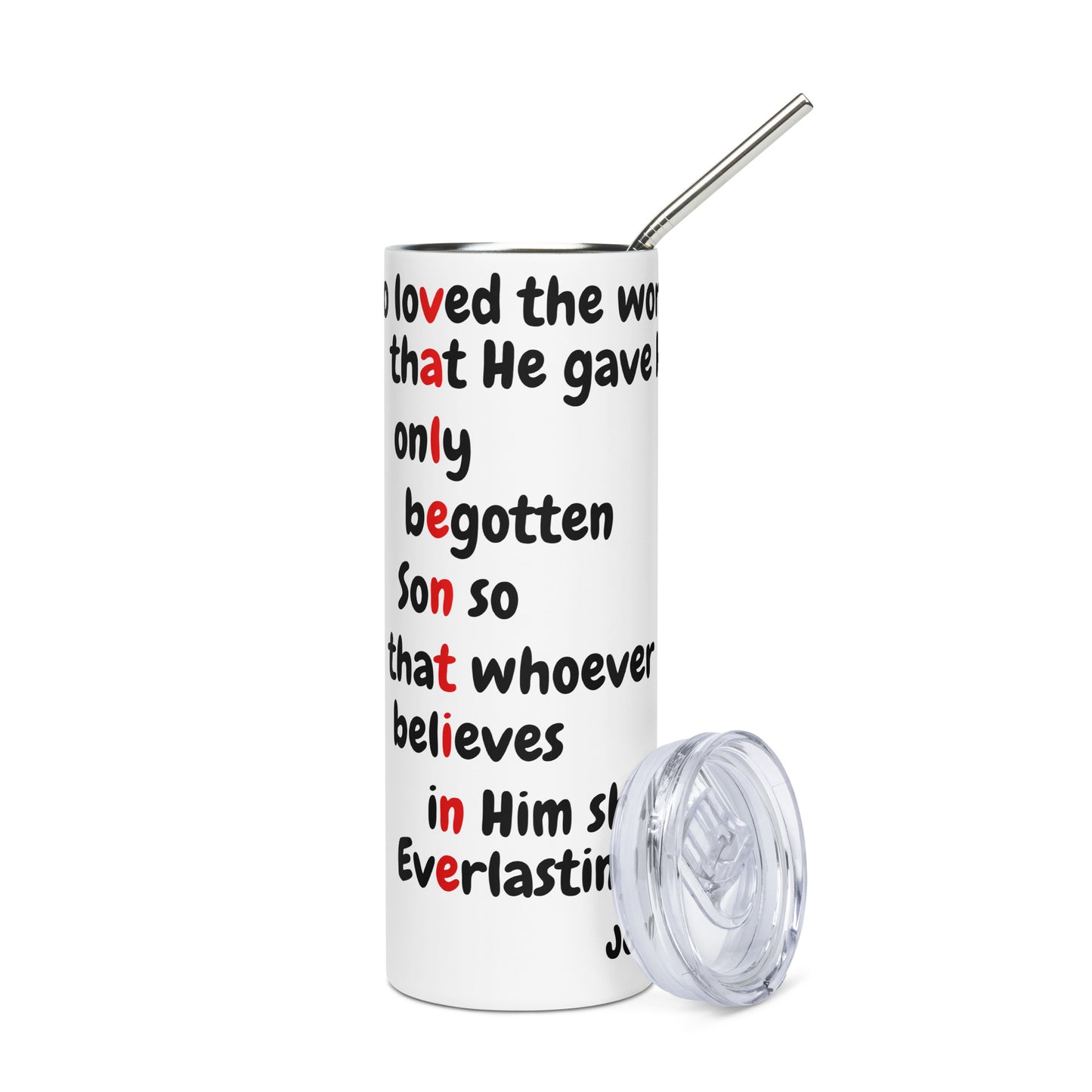 Valentine John 3:16 Stainless steel tumbler