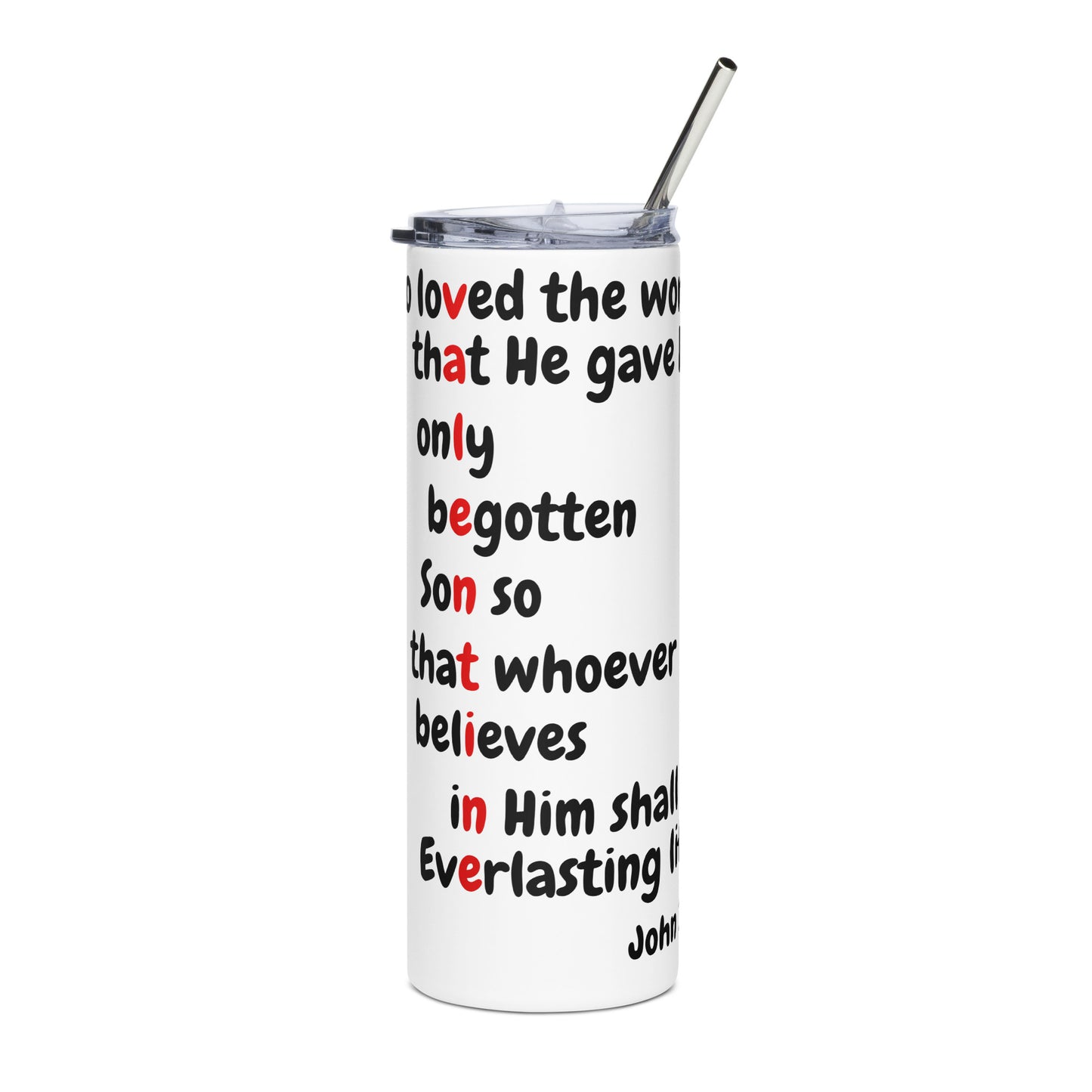 Valentine John 3:16 Stainless steel tumbler