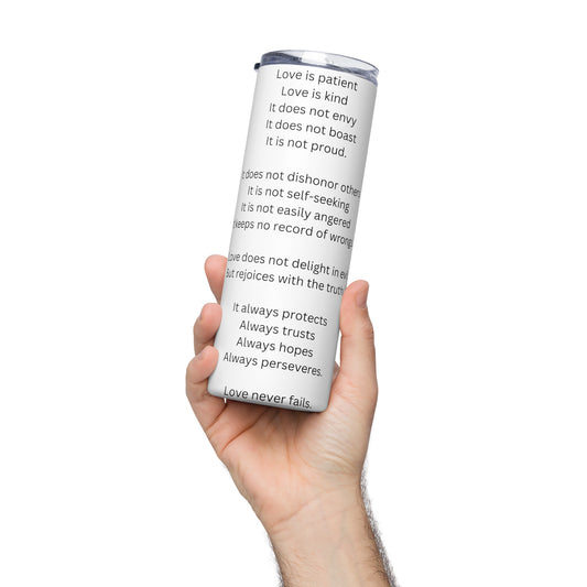 Love Is Patient Stainless Steel Tumbler