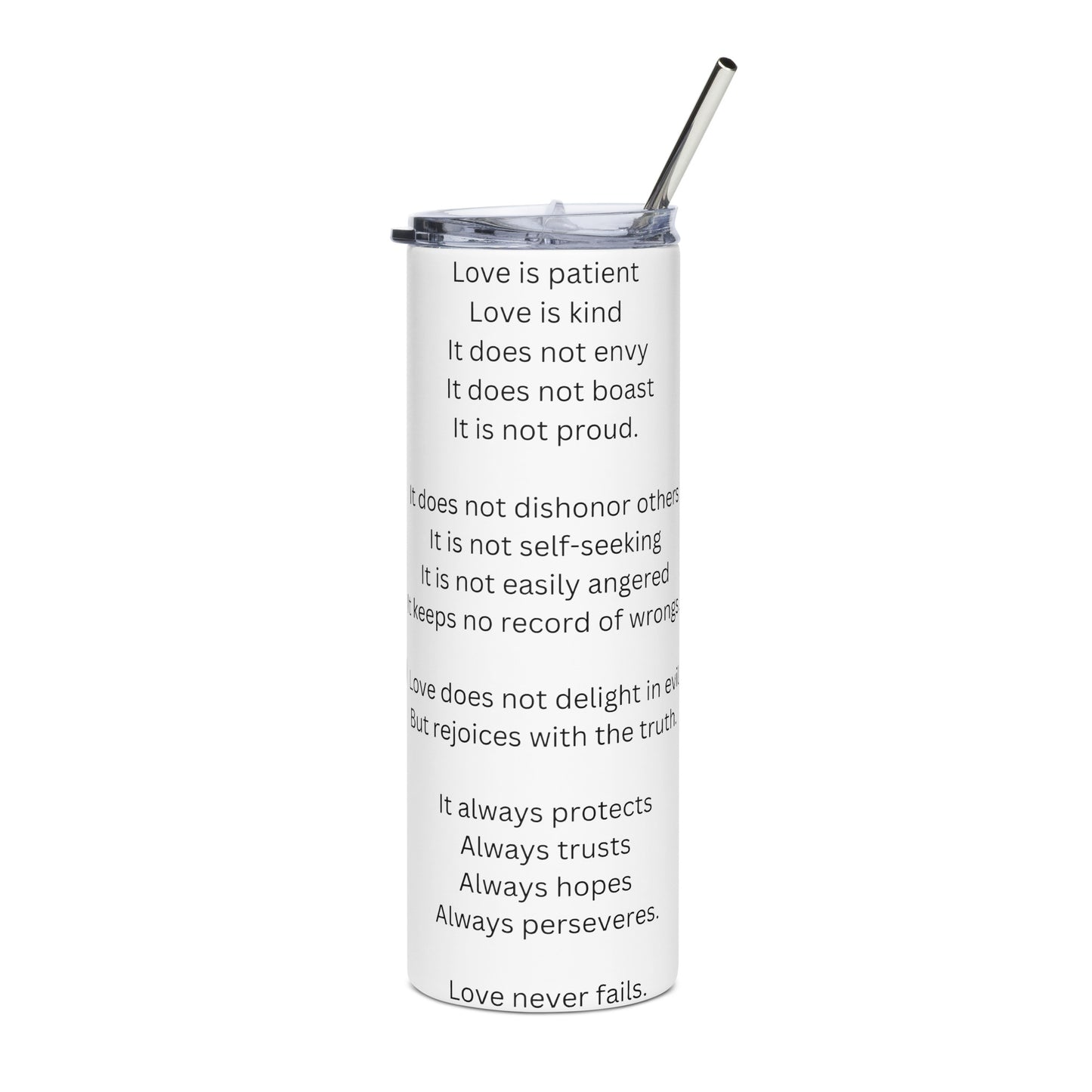 Love Is Patient Stainless Steel Tumbler