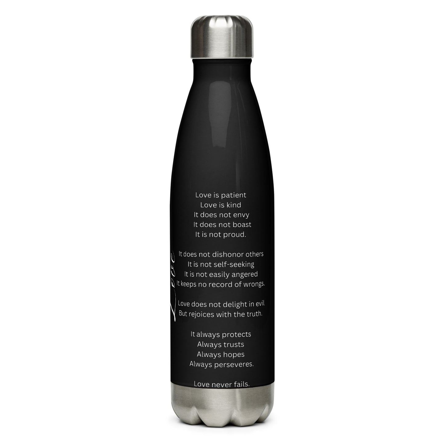 Love Is Patient Stainless Steel Water Bottle