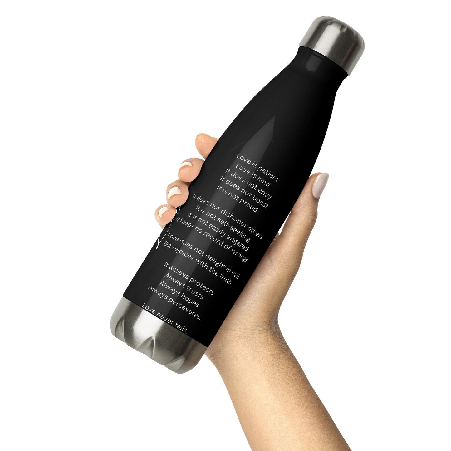 Love Is Patient Stainless Steel Water Bottle