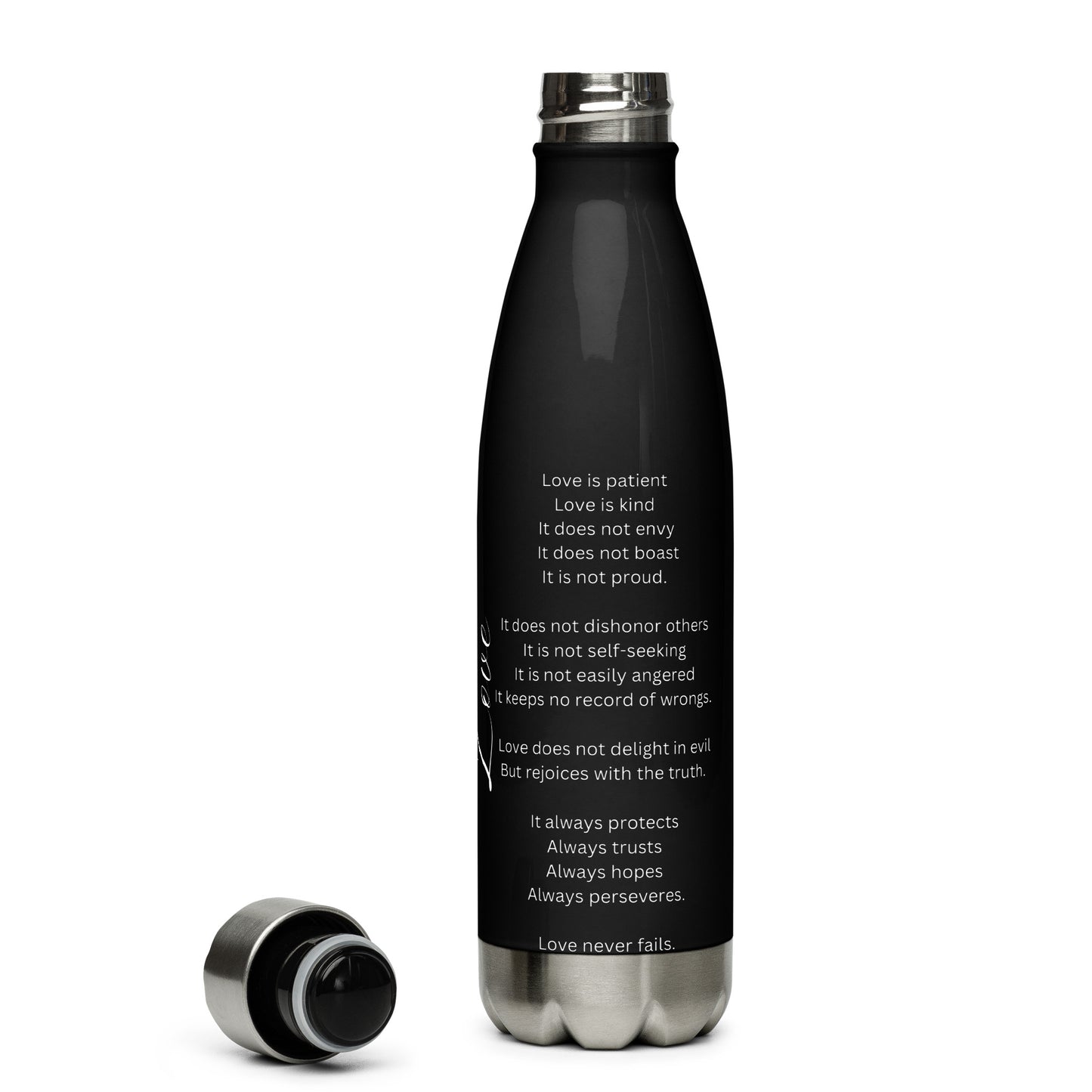 Love Is Patient Stainless Steel Water Bottle