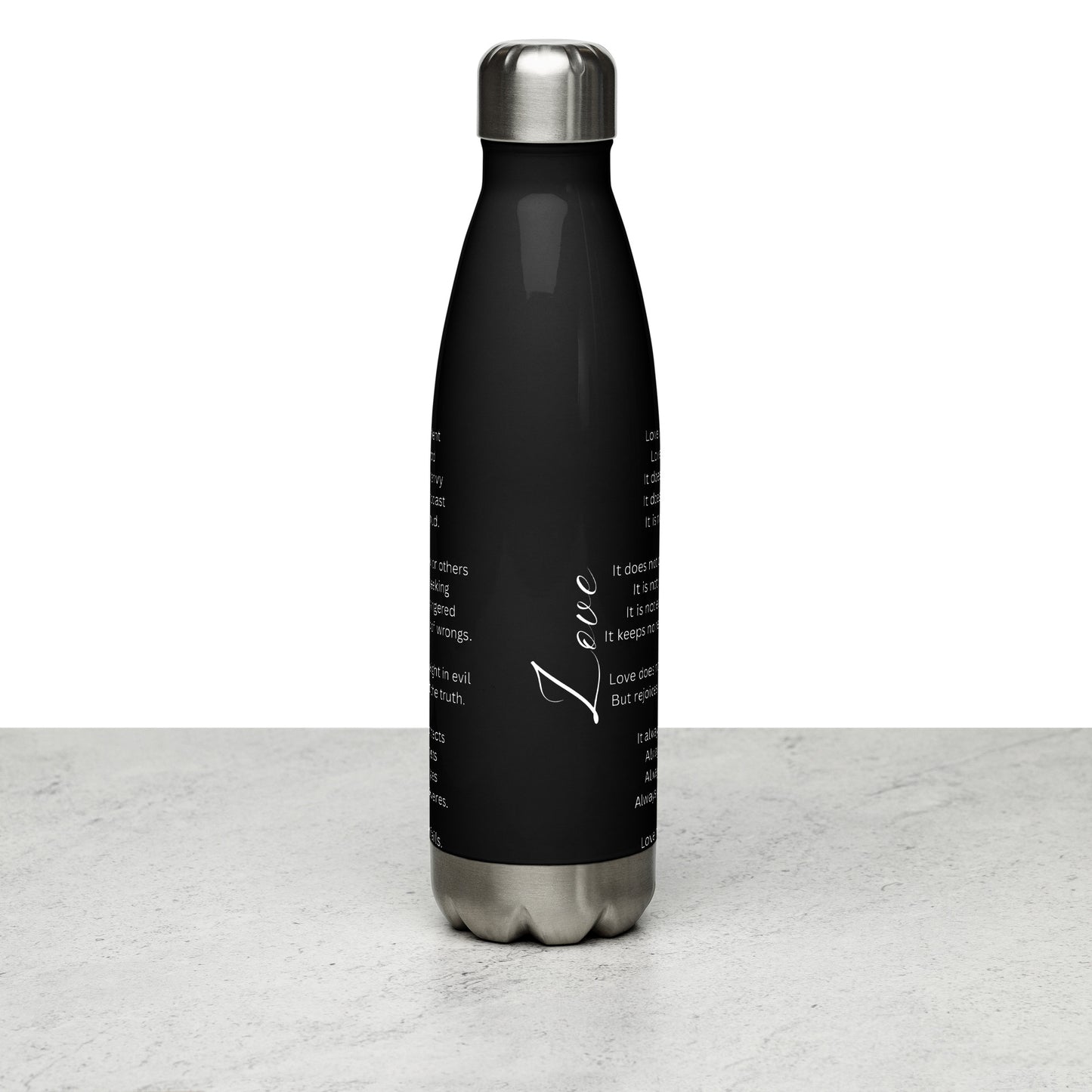 Love Is Patient Stainless Steel Water Bottle