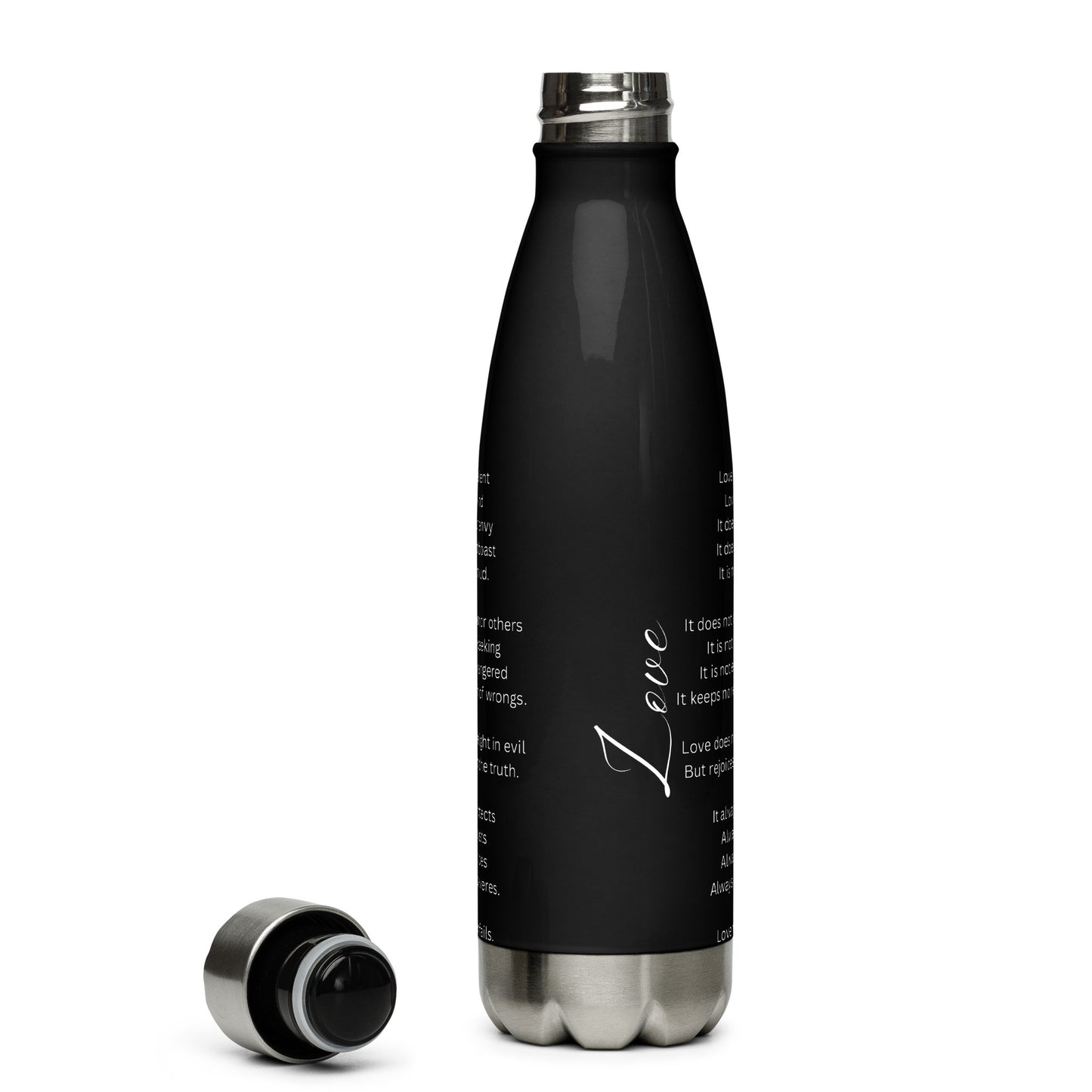 Love Is Patient Stainless Steel Water Bottle