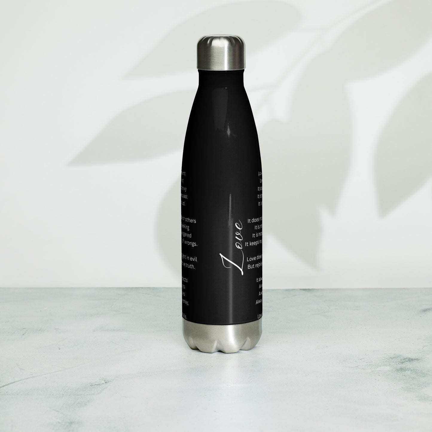 Love Is Patient Stainless Steel Water Bottle