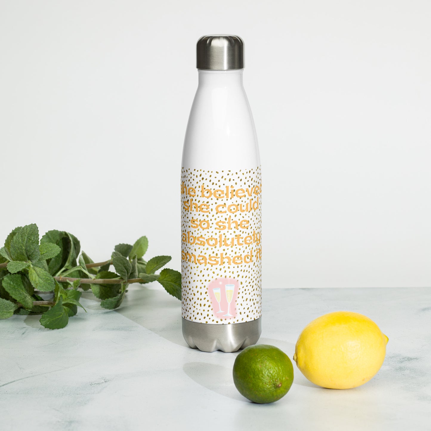 She Believed She Could So She Stainless Steel Water Bottle